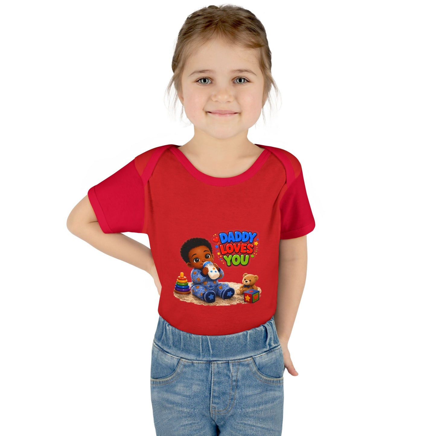 Daddy Loves You Infant Bodysuit — Cute Baby Boy Onesie with Toys Graphic