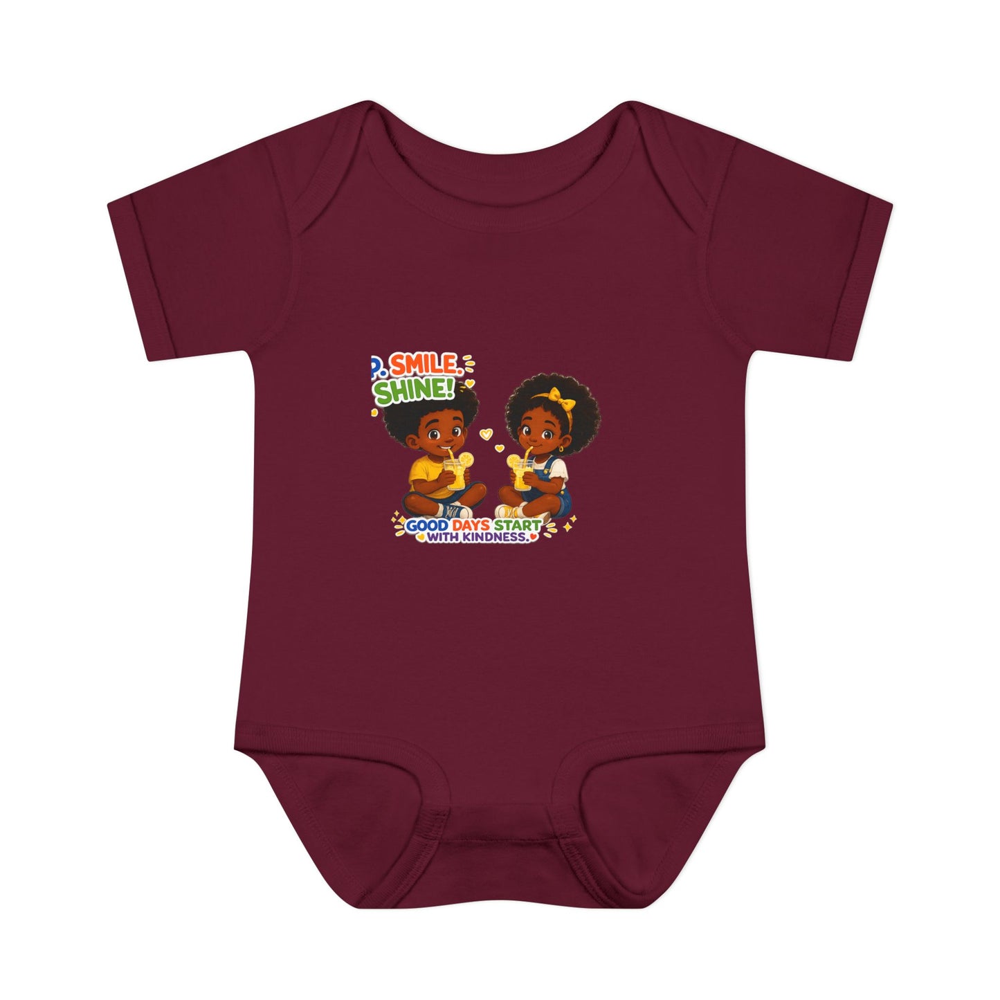 Infant Bodysuit — 'Smile Shine' Cute Baby Onesie with Positive Message