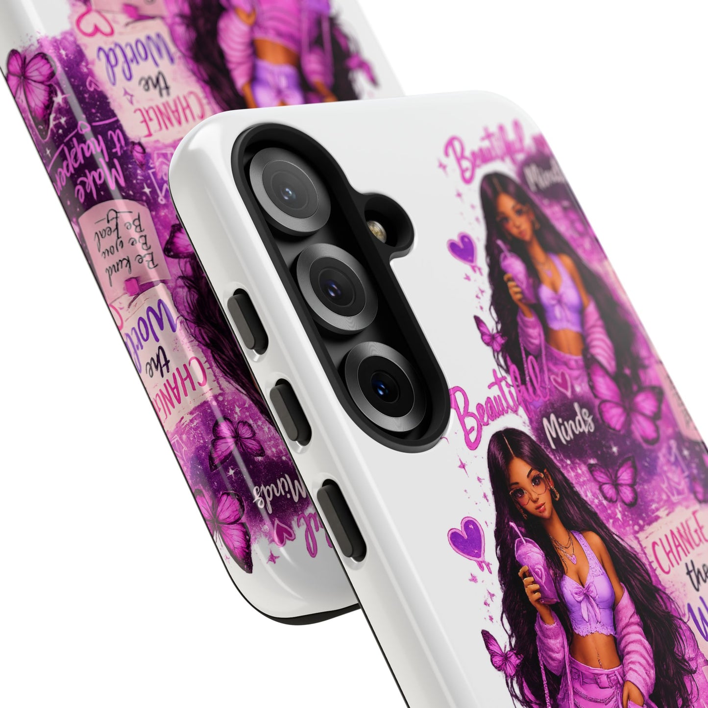 Empowered Girl Phone Case — Pink Butterfly ‘Change the World’ Design