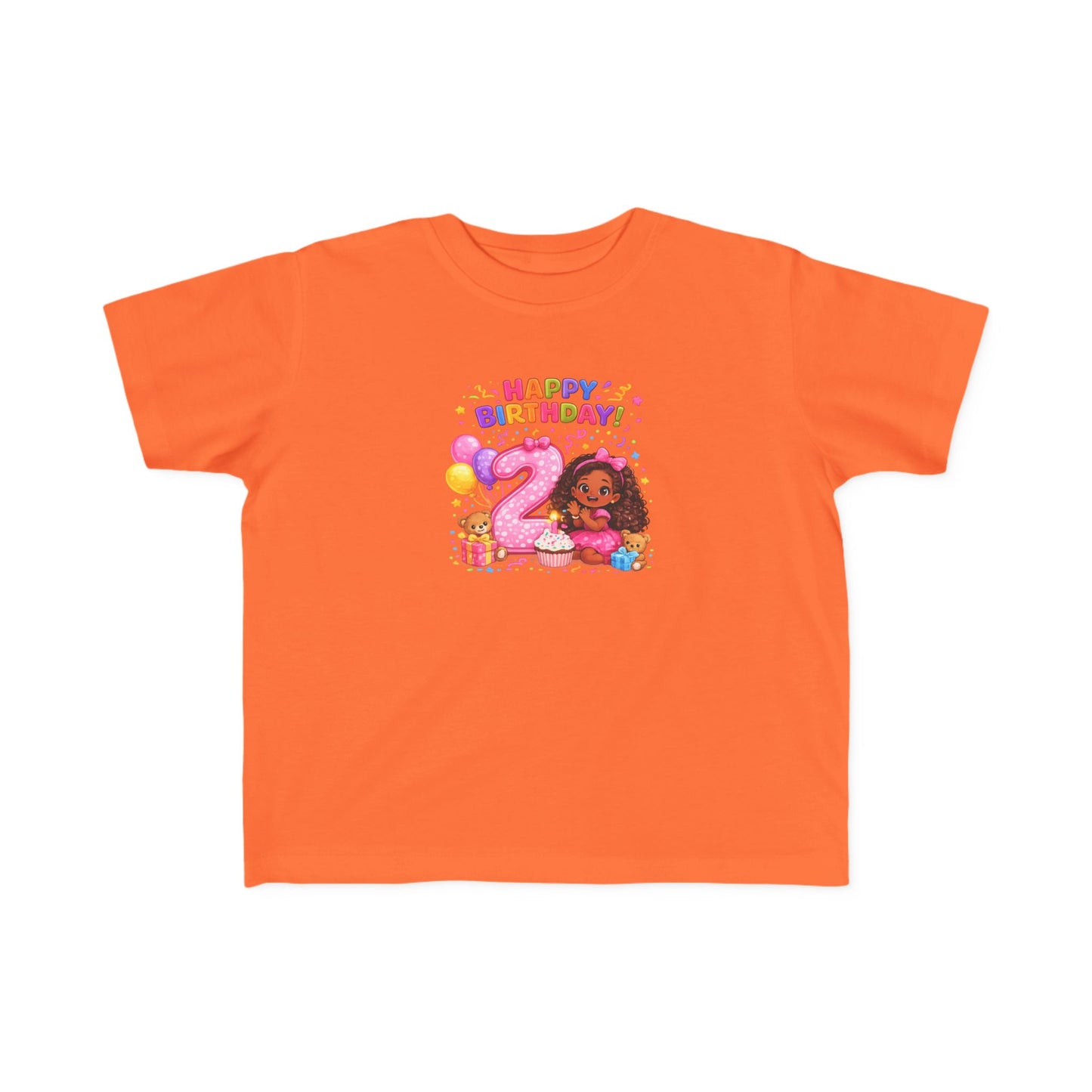 Toddler Birthday Tee — "Happy Birthday 2" Girl Balloon Party Shirt