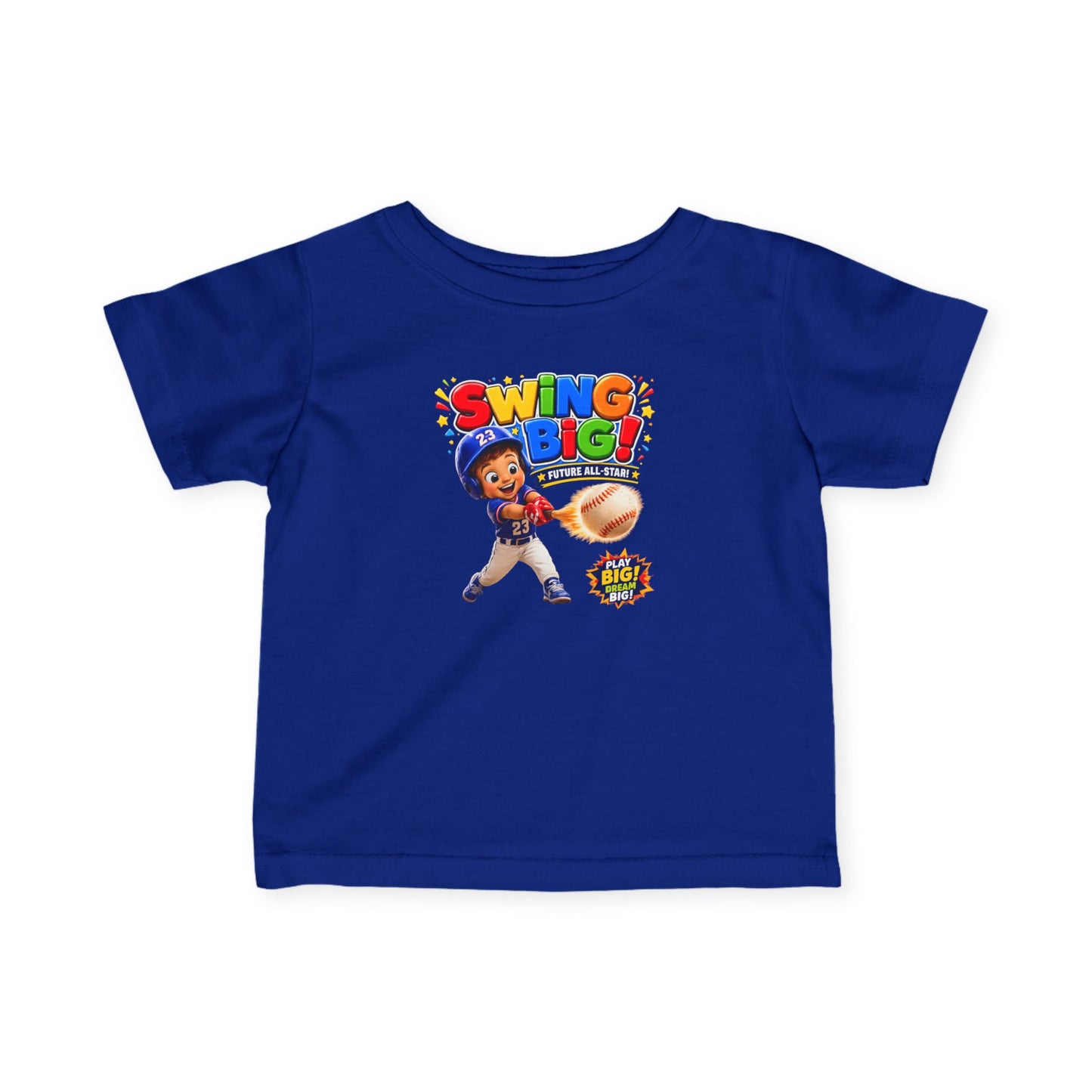 Infant Tee — "Swing Big!" Baseball Baby Shirt