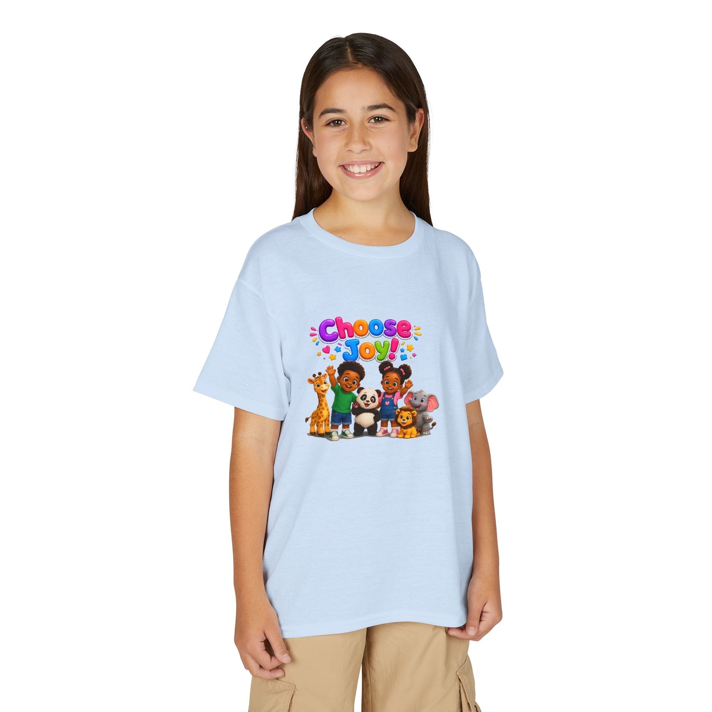 Kids T-Shirt — "Choose Joy" Cute Animal Friends Graphic Tee
