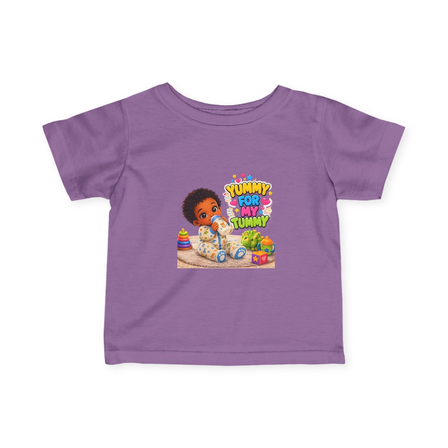 Infant Tee – "Yummy for My Tummy" Cute Baby Feeding Graphic