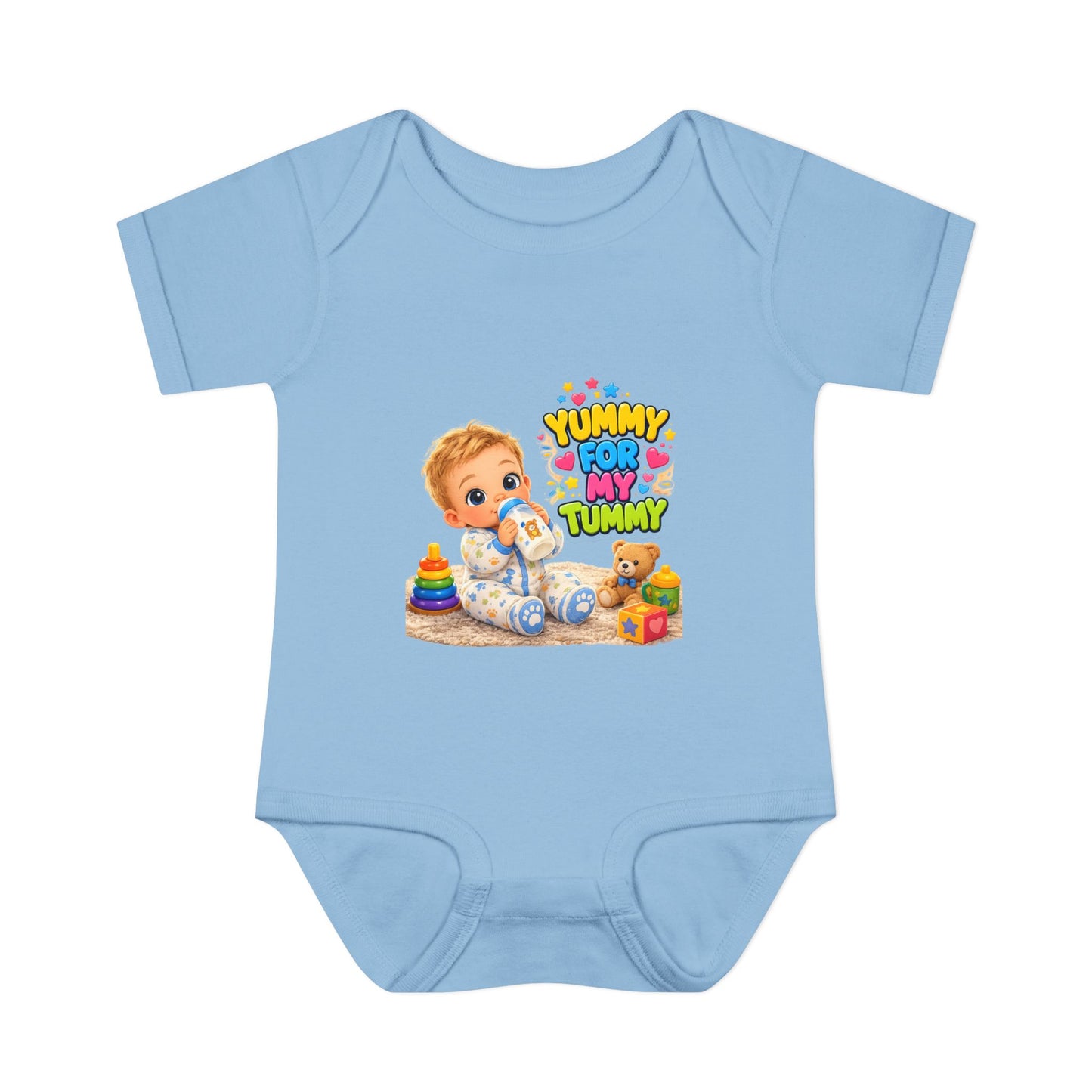 Yummy for My Tummy Baby Bodysuit — Cute Infant Feeding Onesie