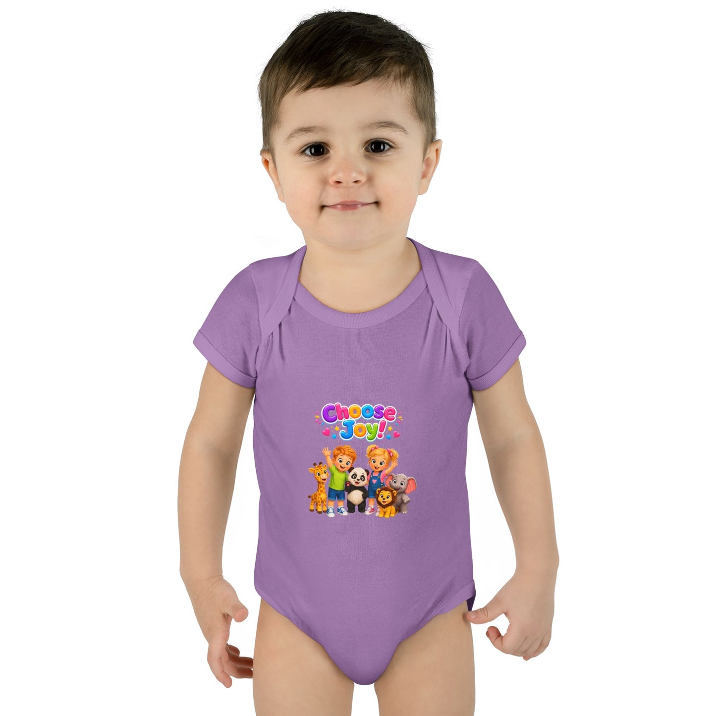Choose Joy Baby Bodysuit — Cute Animal Crew Infant Onesie