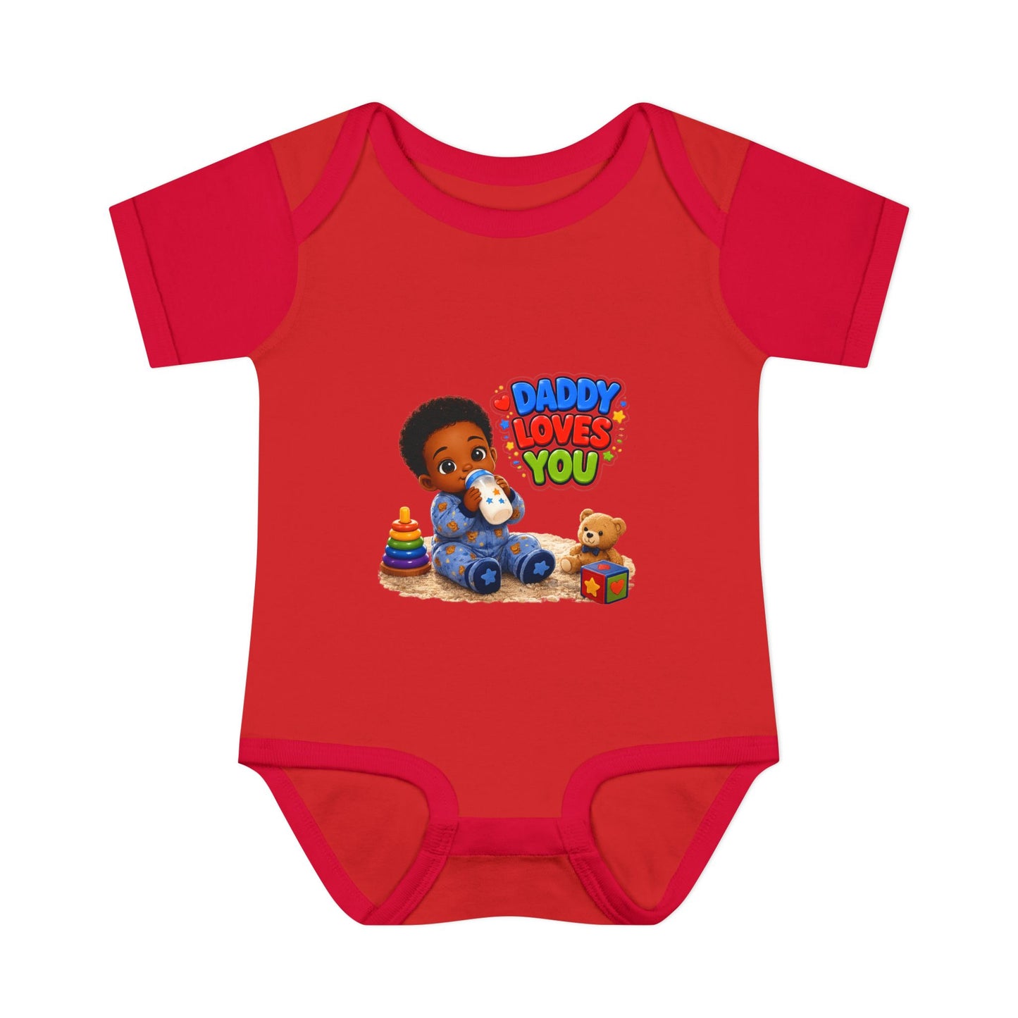 Daddy Loves You Infant Bodysuit — Cute Baby Boy Onesie with Toys Graphic