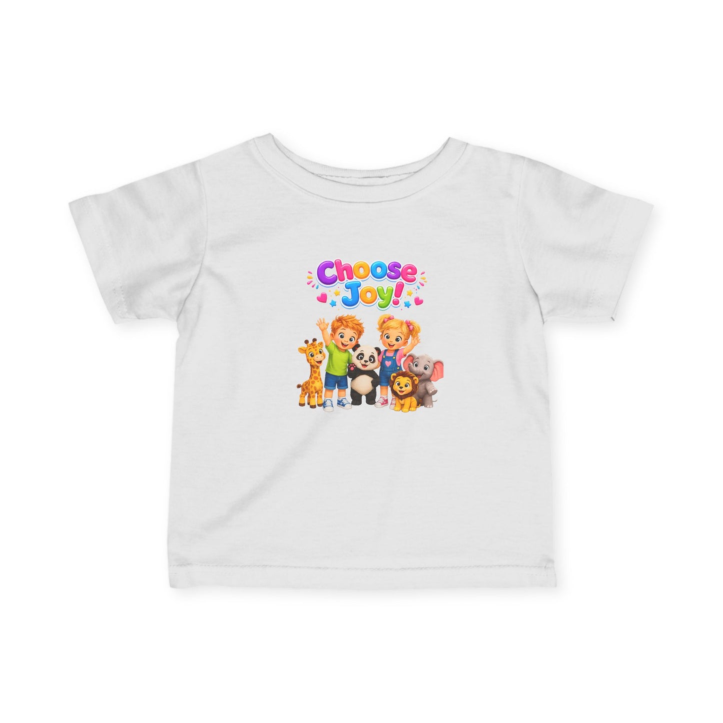 Infant Tee — "Choose Joy" Cute Animal Crew Baby T-Shirt