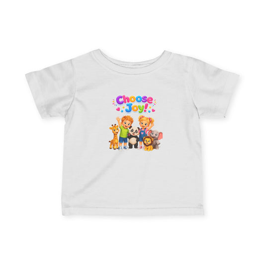 Infant Tee — "Choose Joy" Cute Animal Crew Baby T-Shirt