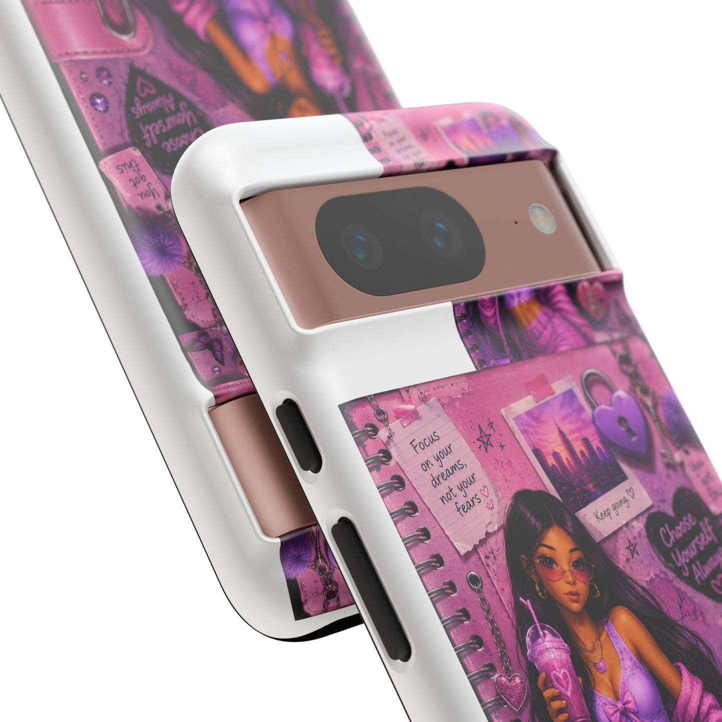 Purple Aesthetic Phone Case — Girl Collage 'Choose Yourself' Design