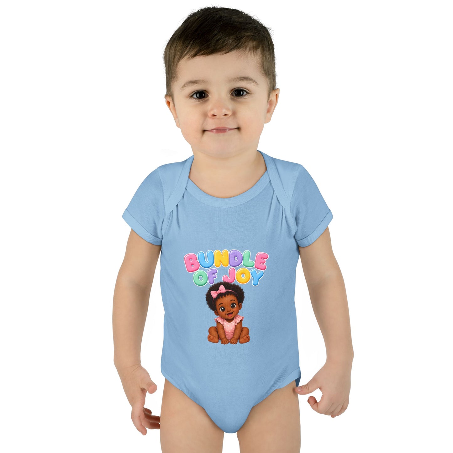 Baby Bodysuit - "Bundle of Joy" Cute African American Baby Graphic