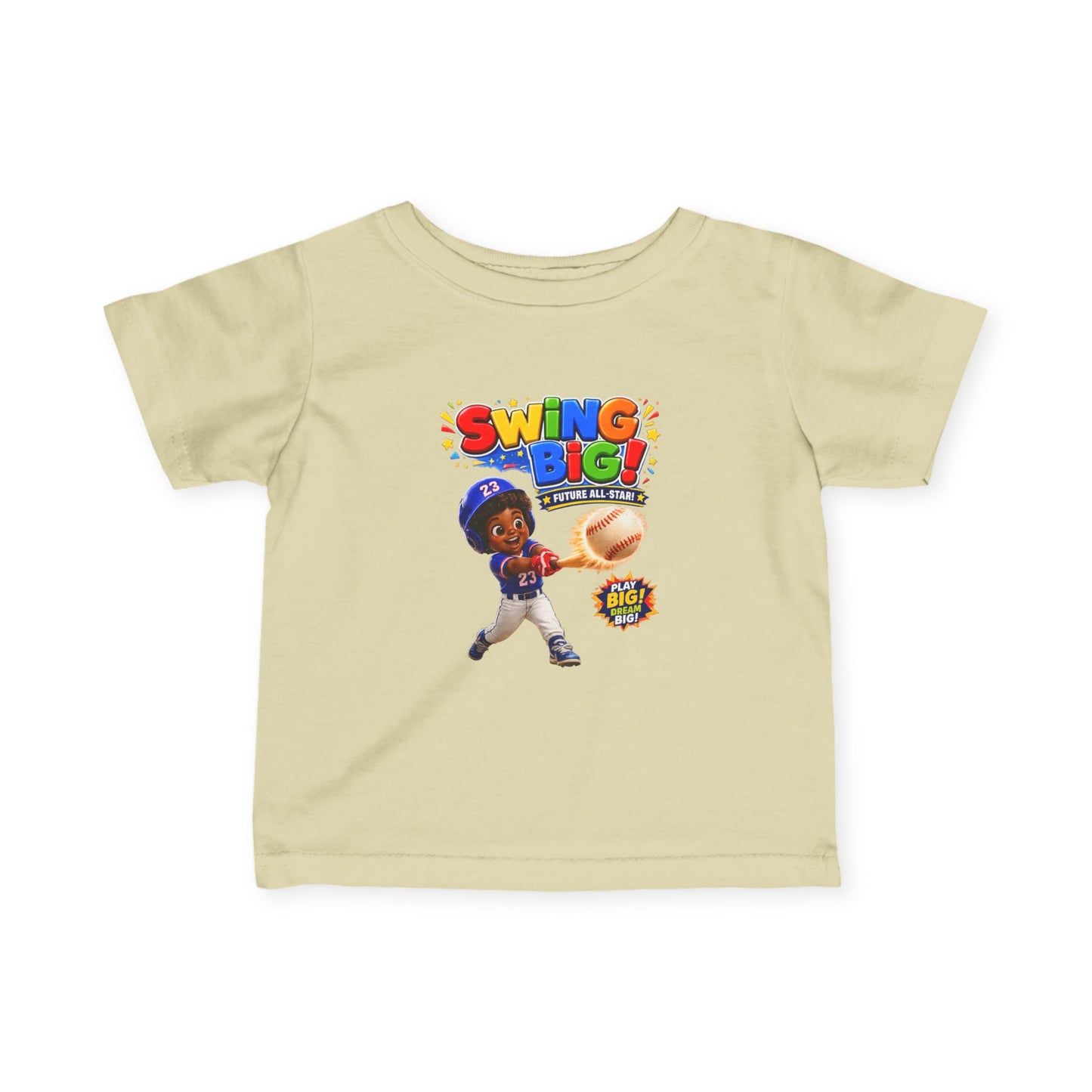 Infant Baseball Tee — "Swing Big!" Cute Baby Baseball Player Shirt