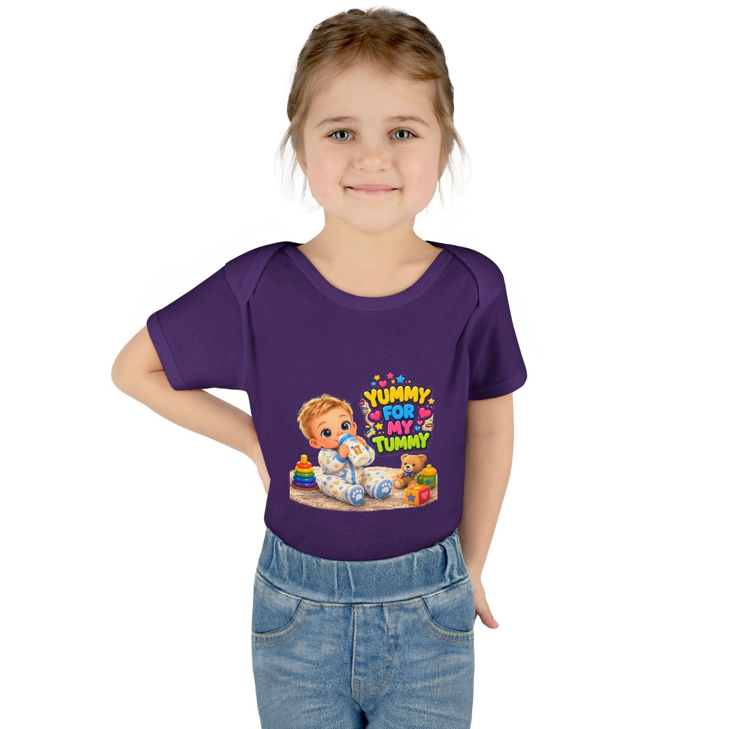 Yummy for My Tummy Baby Bodysuit — Cute Infant Feeding Onesie
