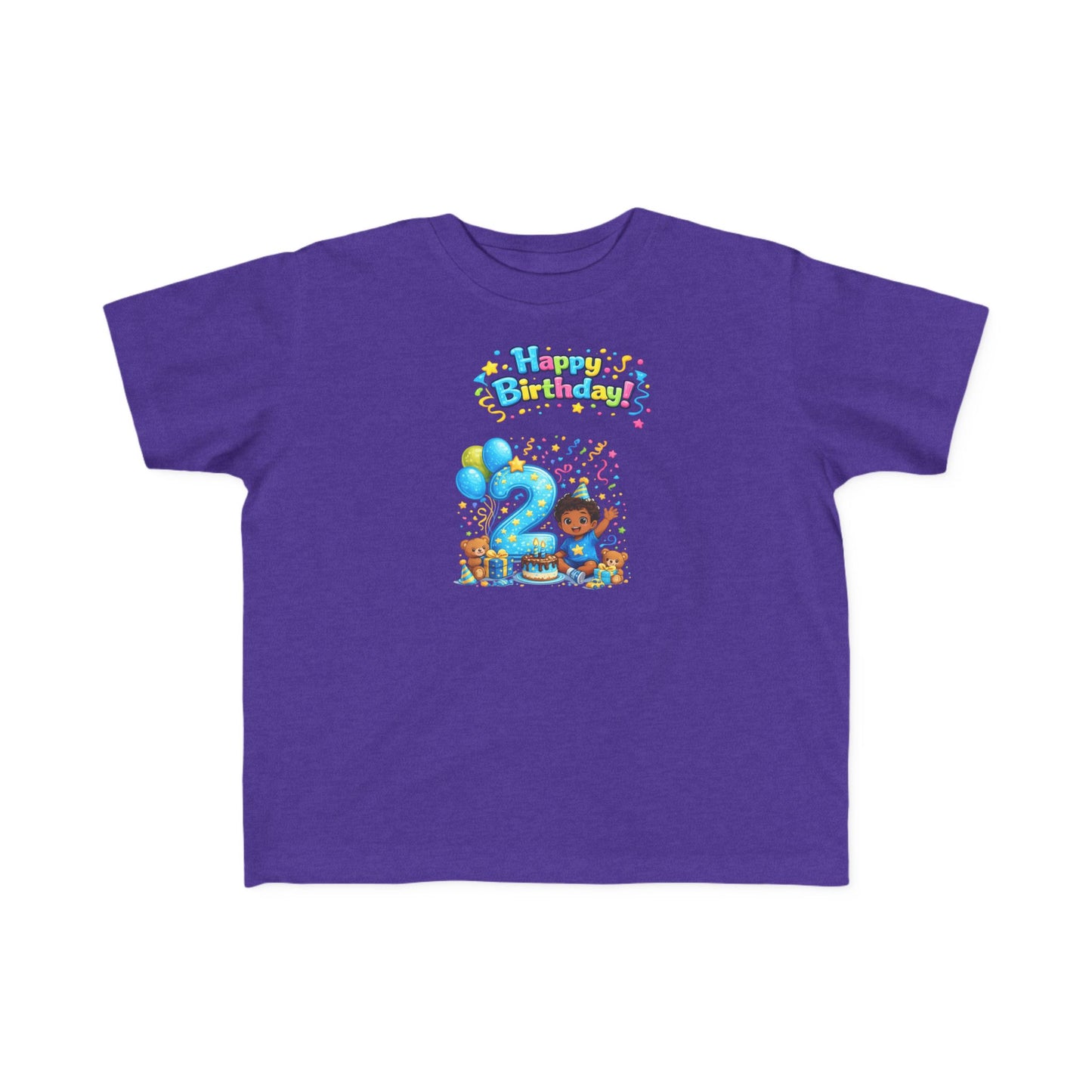 Copy of Copy of Toddler Birthday Tee — "Happy Birthday 2" Girl Balloon Party Shirt