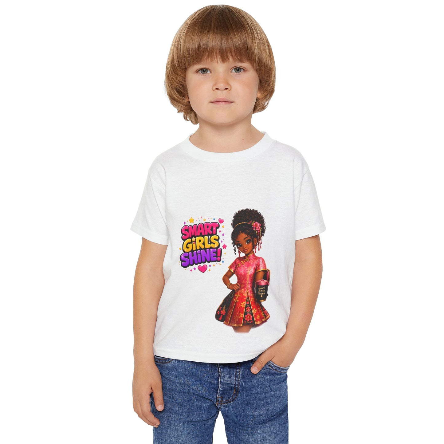 Toddler T-Shirt — "Smart Girls Shine" Empowerment Tee