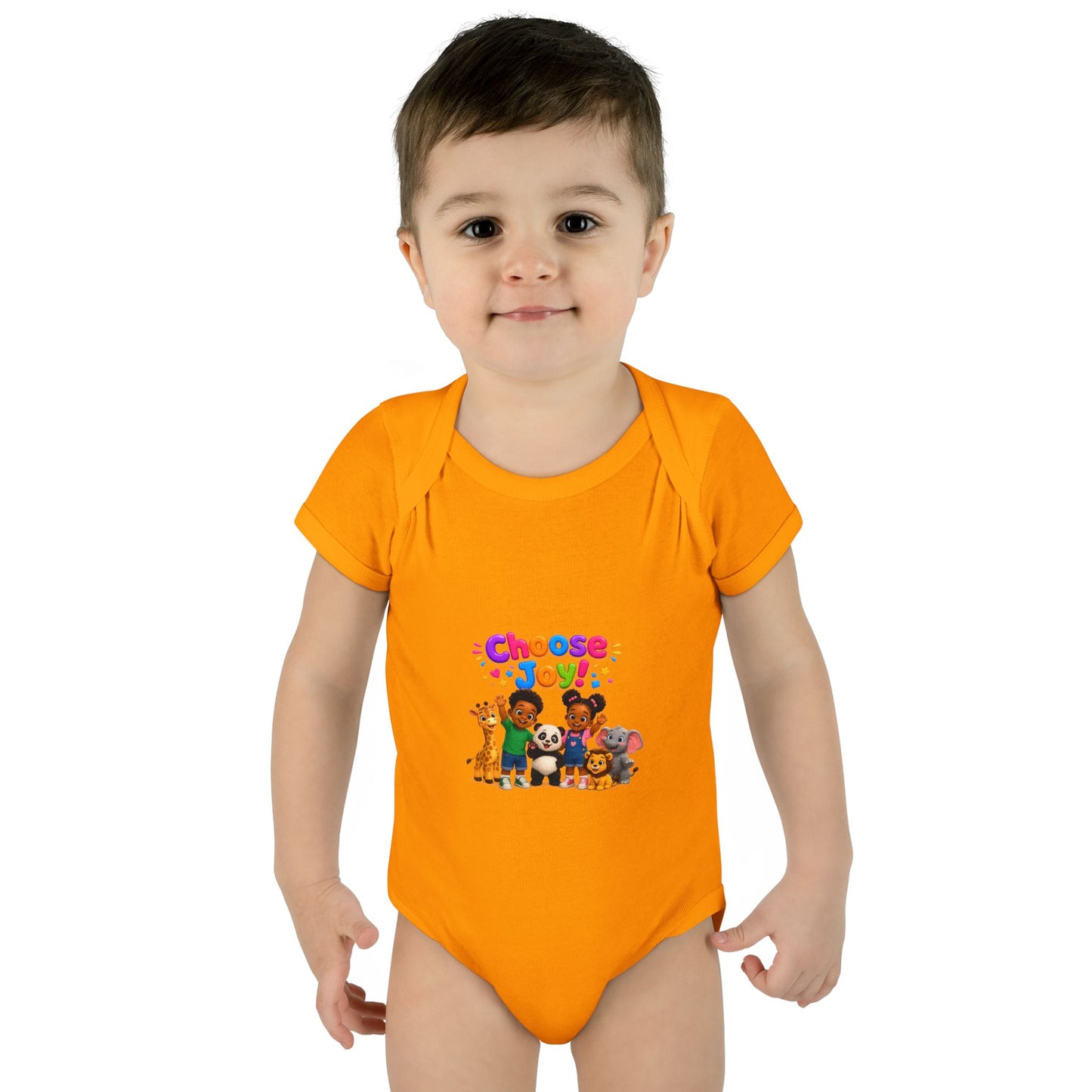 Choose Joy! Baby Bodysuit — Cute Animal Crew Infant Onesie