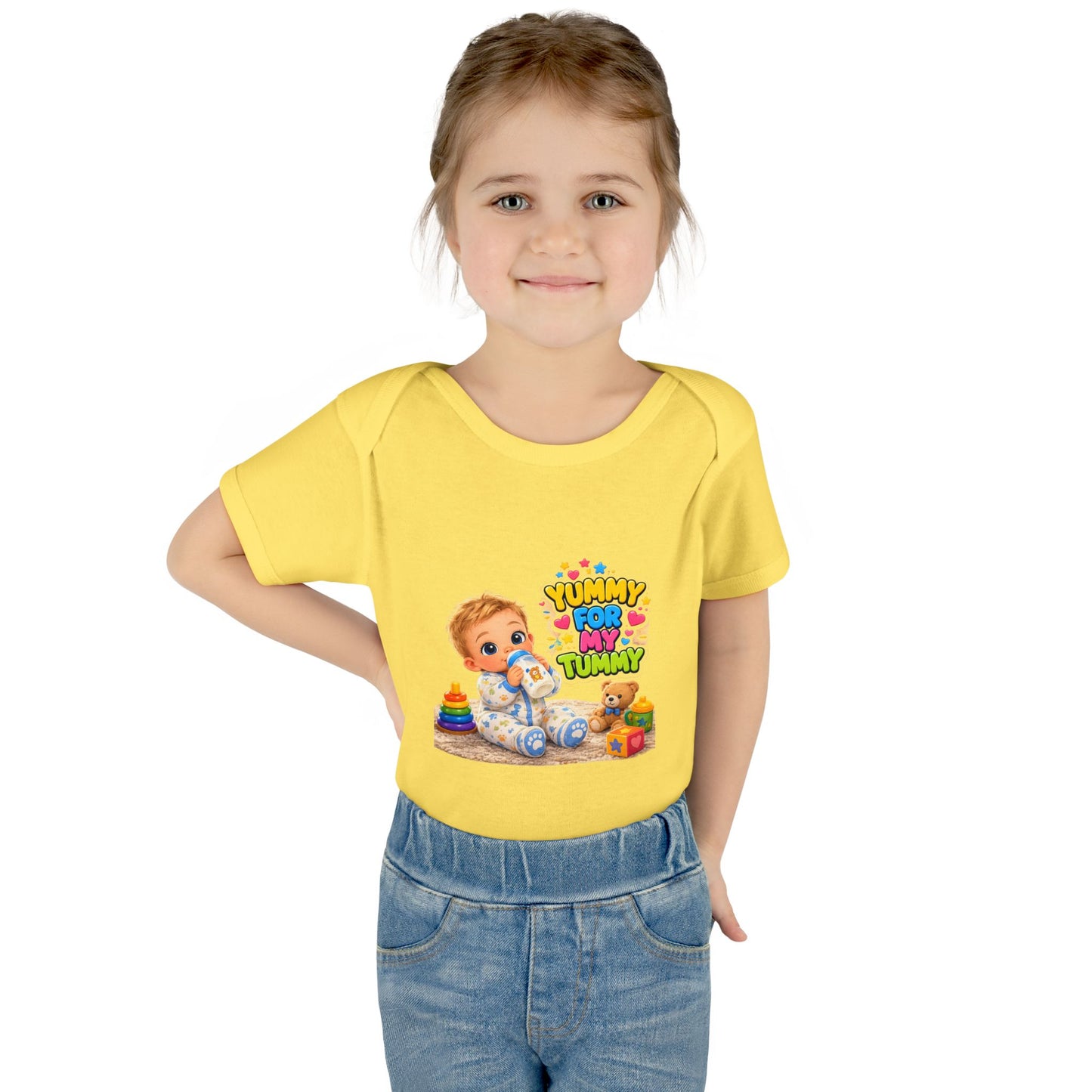 Yummy for My Tummy Baby Bodysuit — Cute Infant Feeding Onesie