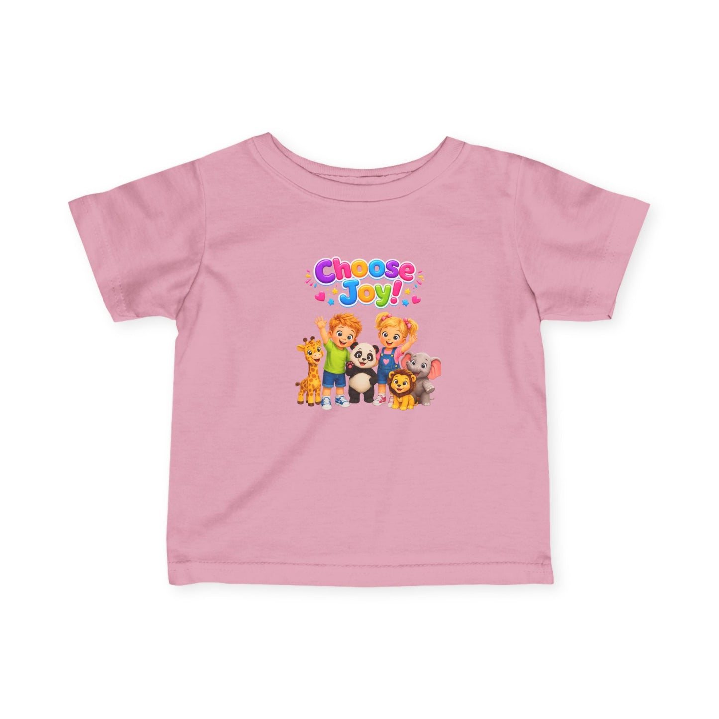 Infant Tee — "Choose Joy" Cute Animal Crew Baby T-Shirt