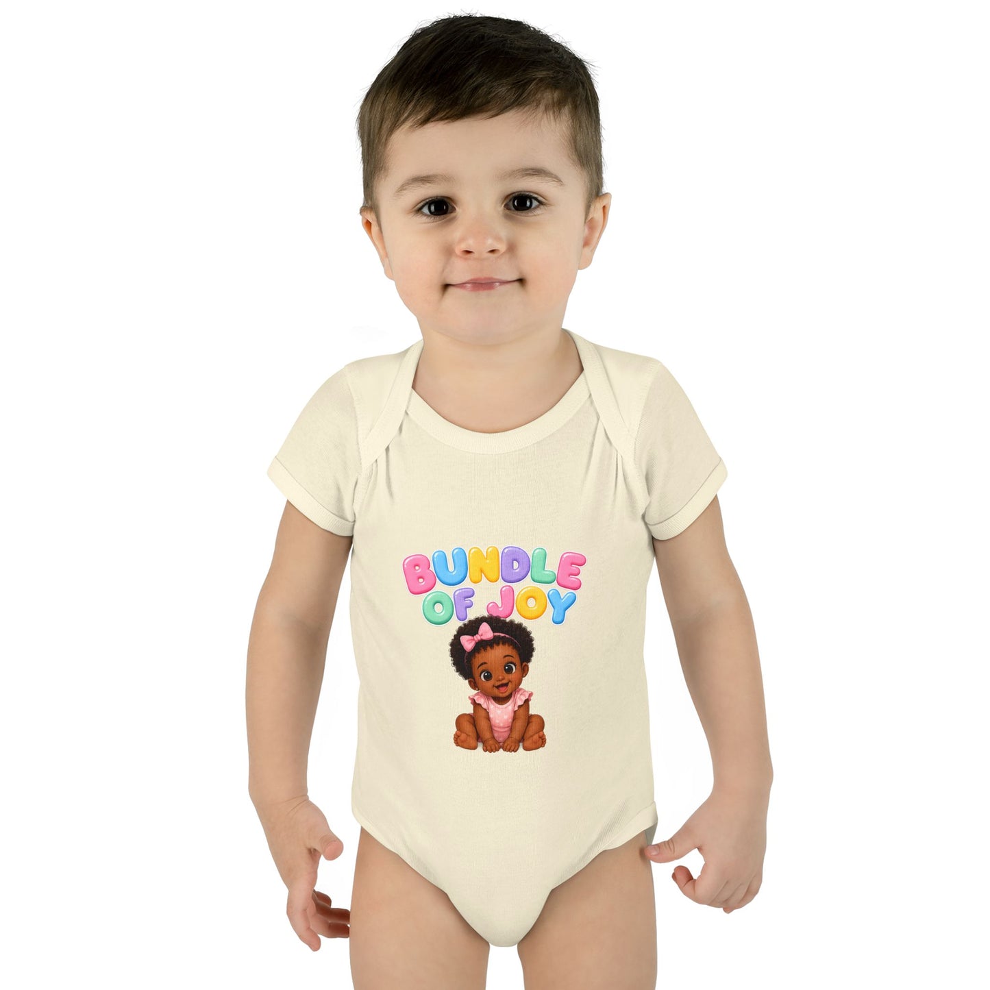 Baby Bodysuit - "Bundle of Joy" Cute African American Baby Graphic