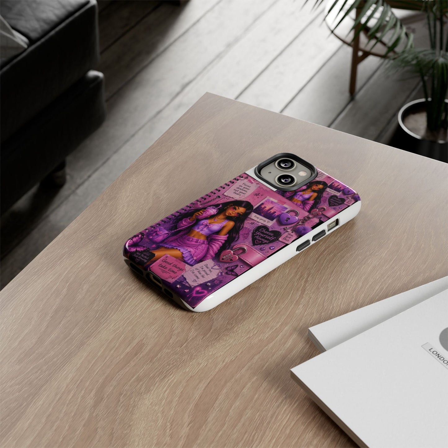 Purple Aesthetic Phone Case — Girl Collage 'Choose Yourself' Design