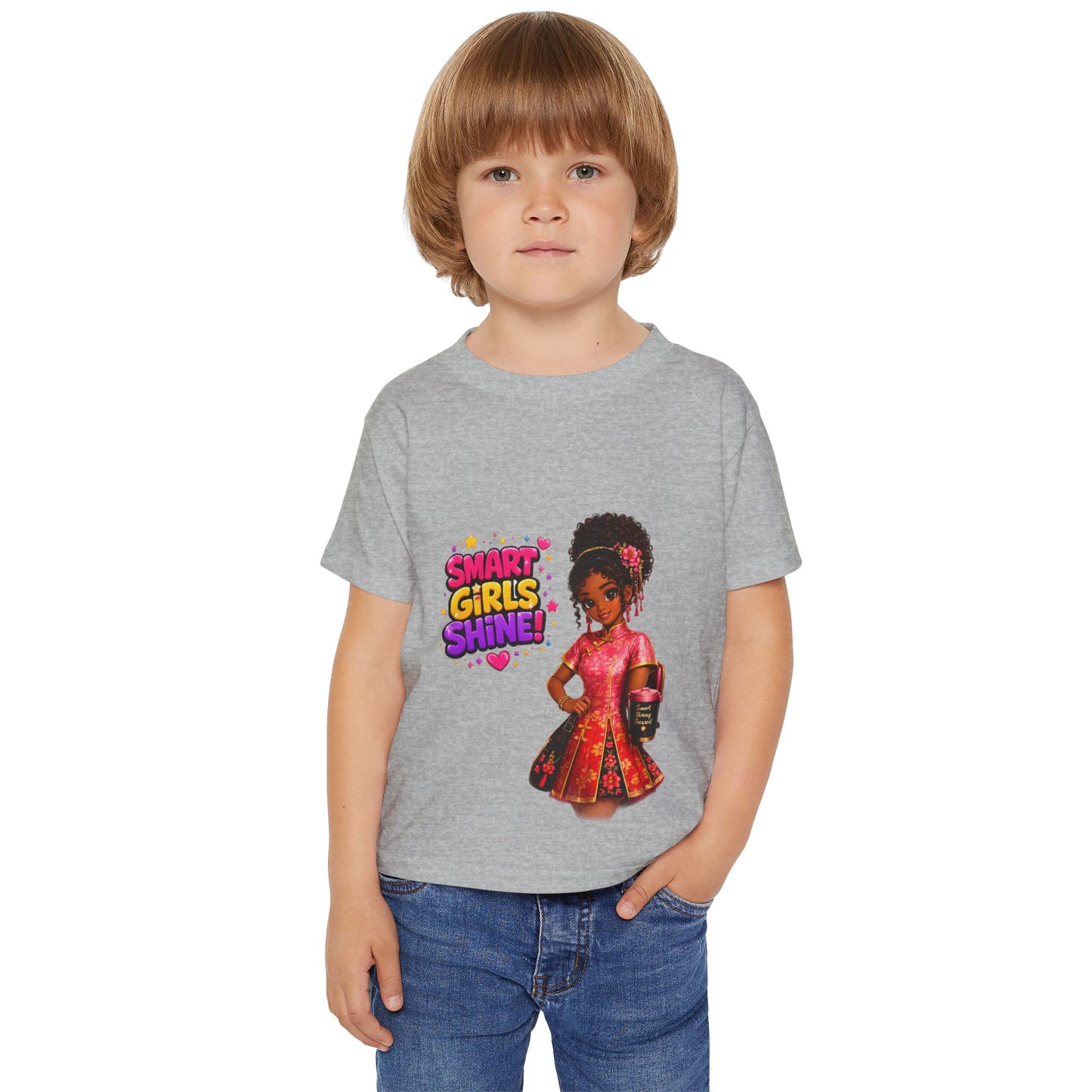 Toddler T-Shirt — "Smart Girls Shine" Empowerment Tee