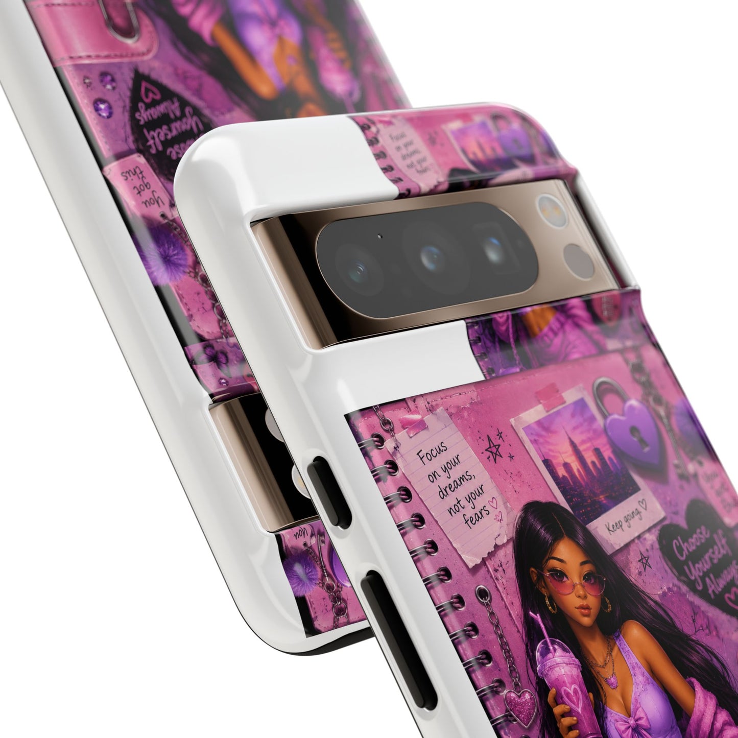 Purple Aesthetic Phone Case — Girl Collage 'Choose Yourself' Design