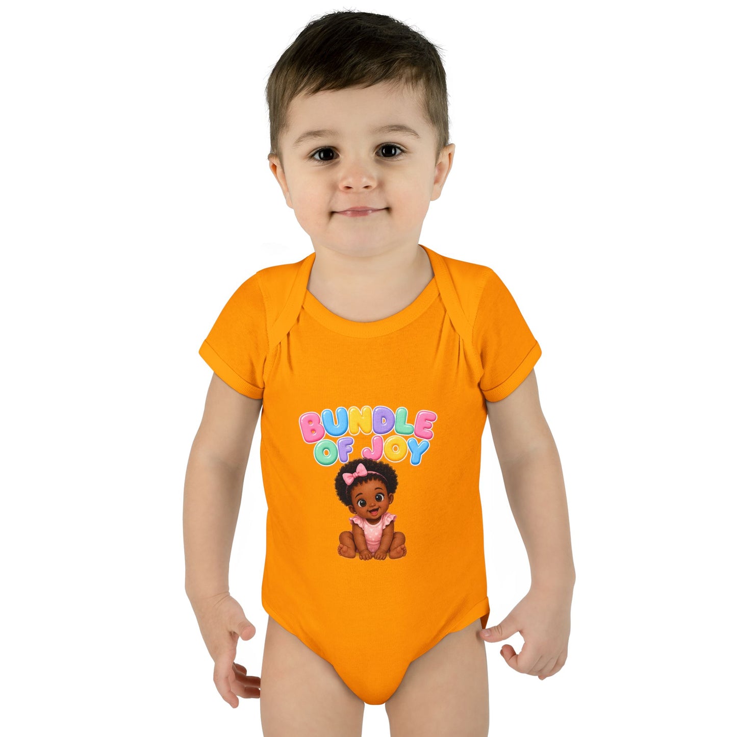 Baby Bodysuit - "Bundle of Joy" Cute African American Baby Graphic