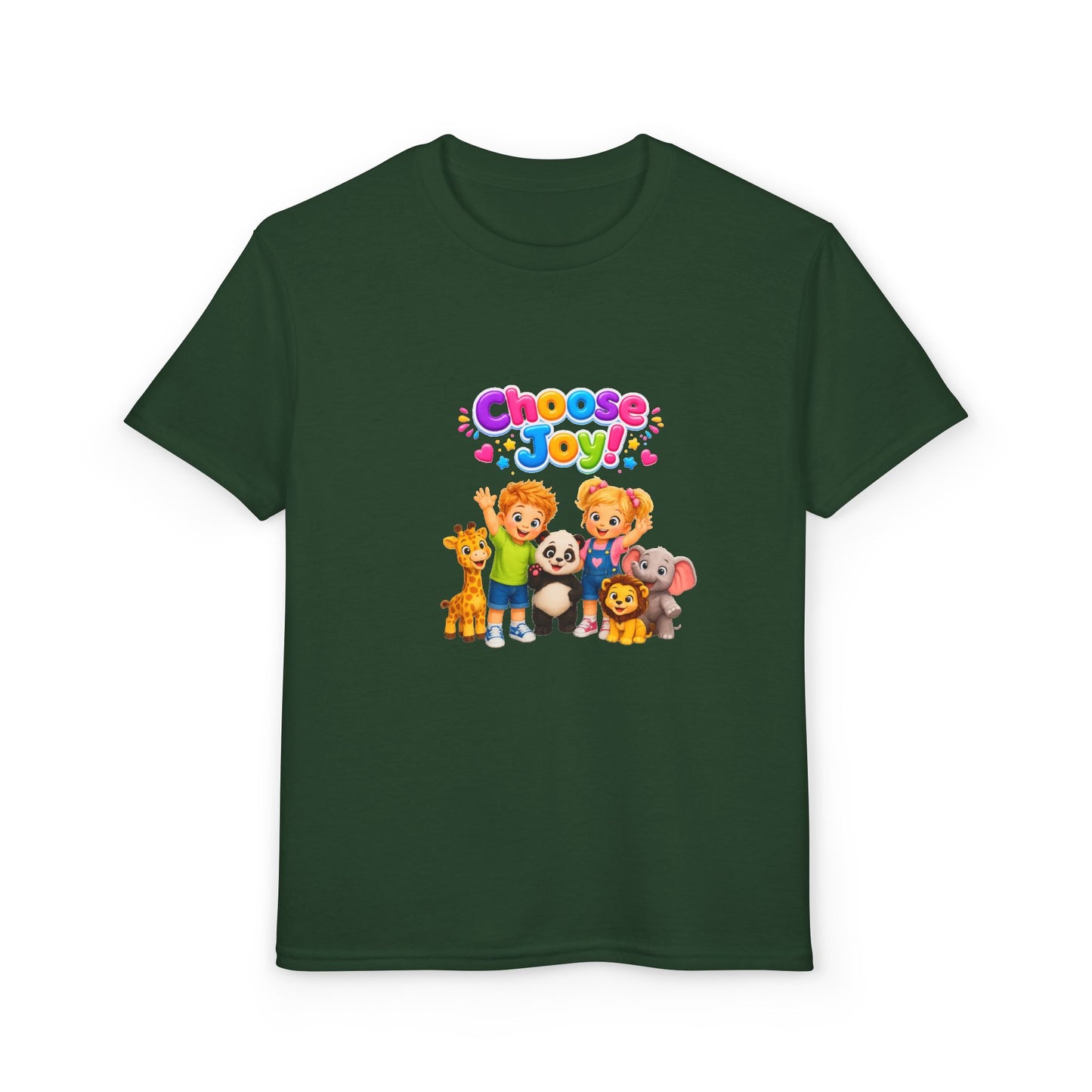 Kids T-Shirt — "Choose Joy" Cute Animal Friends Graphic