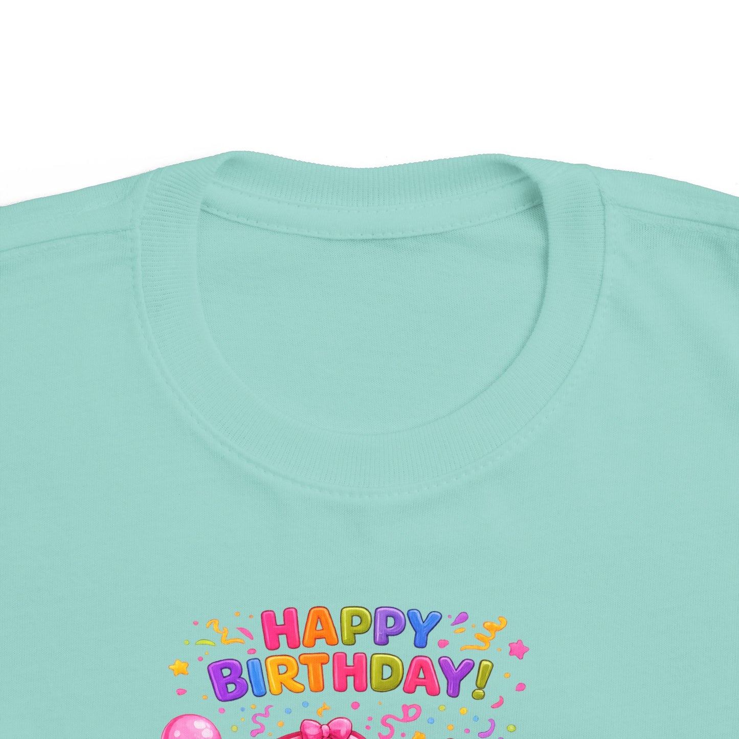 Toddler Birthday Tee — "Happy Birthday 2" Girl Balloon Party Shirt