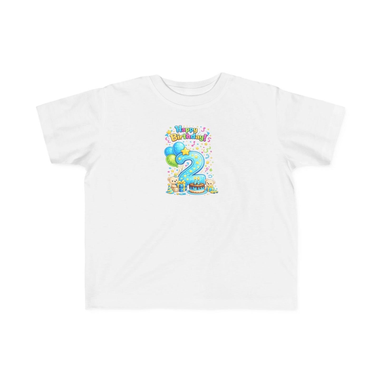 Toddler 2nd Birthday Tee — "Happy Birthday