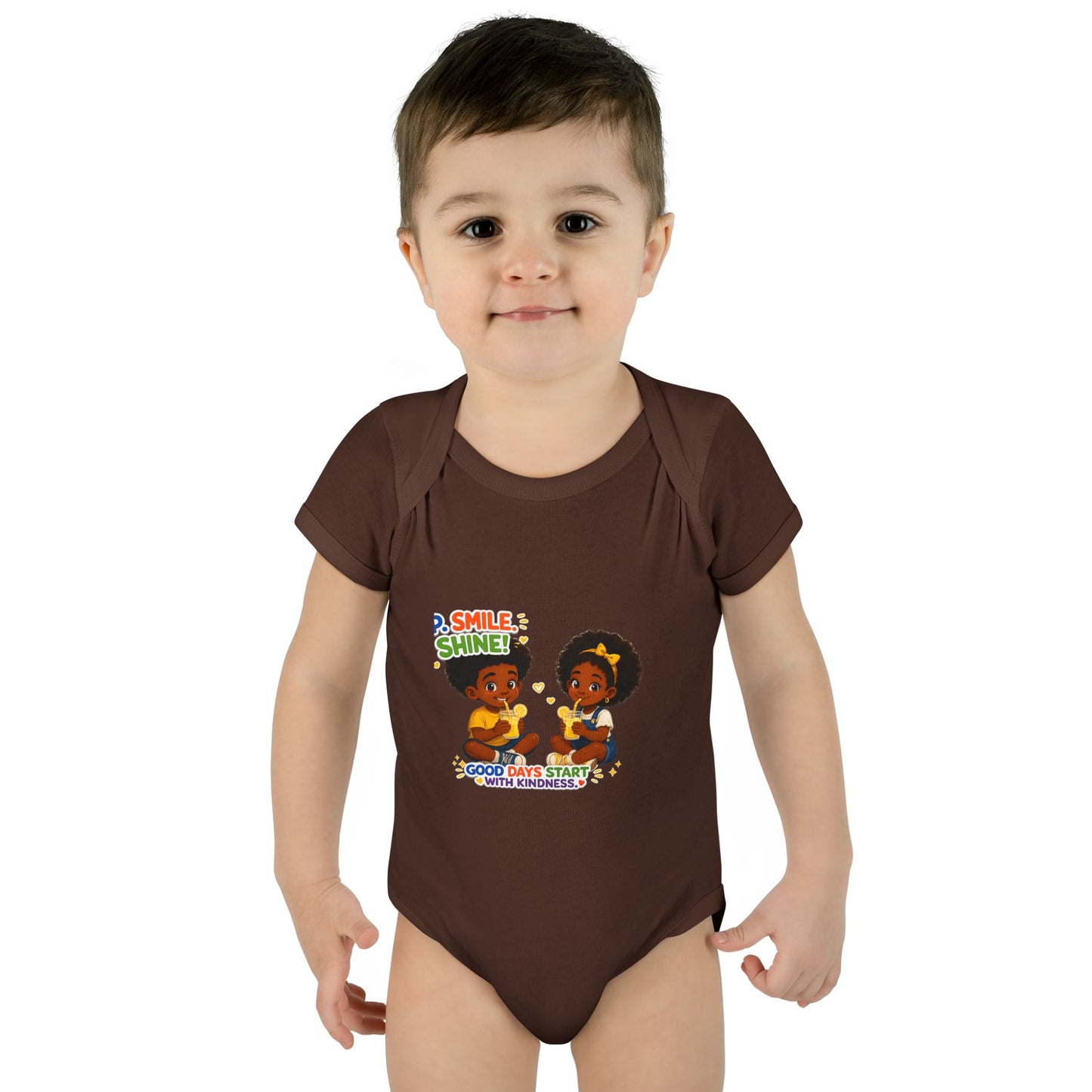 Infant Bodysuit — 'Smile Shine' Cute Baby Onesie with Positive Message