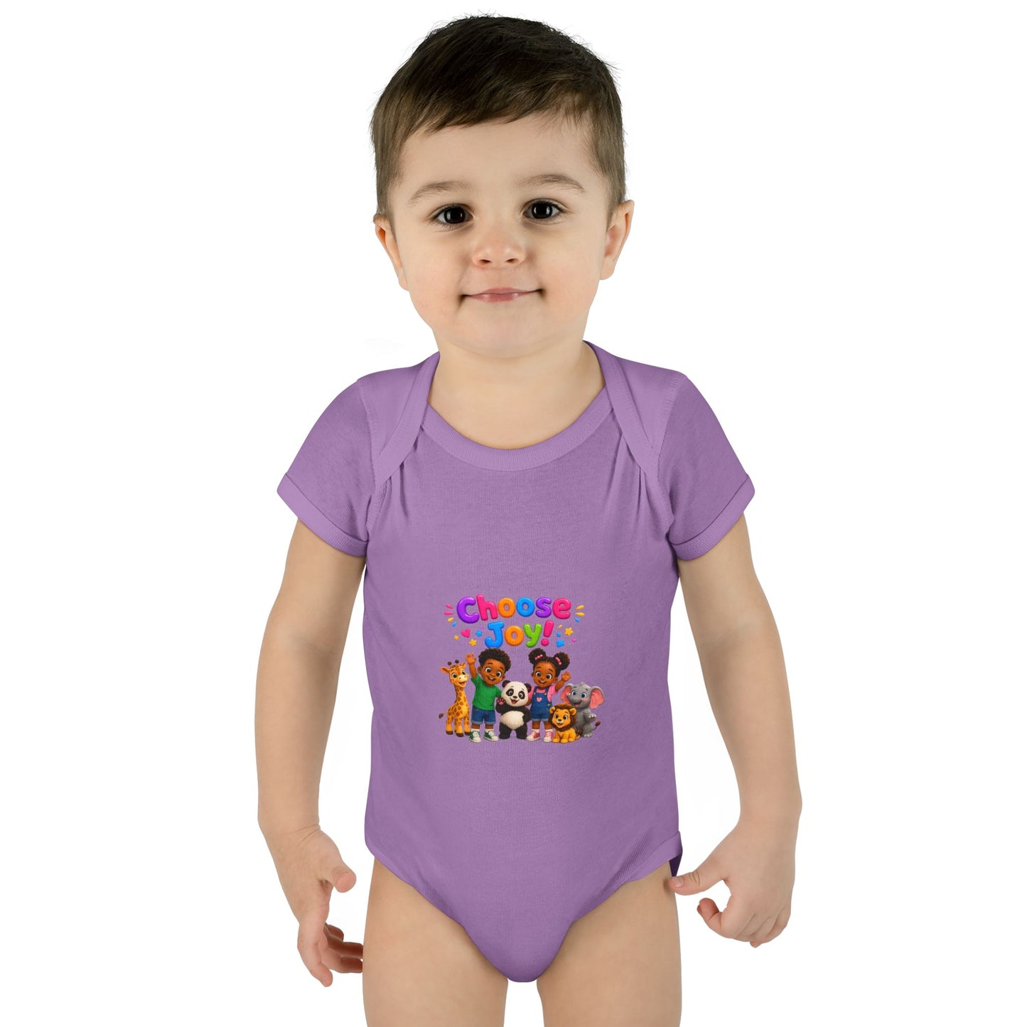 Choose Joy! Baby Bodysuit — Cute Animal Crew Infant Onesie