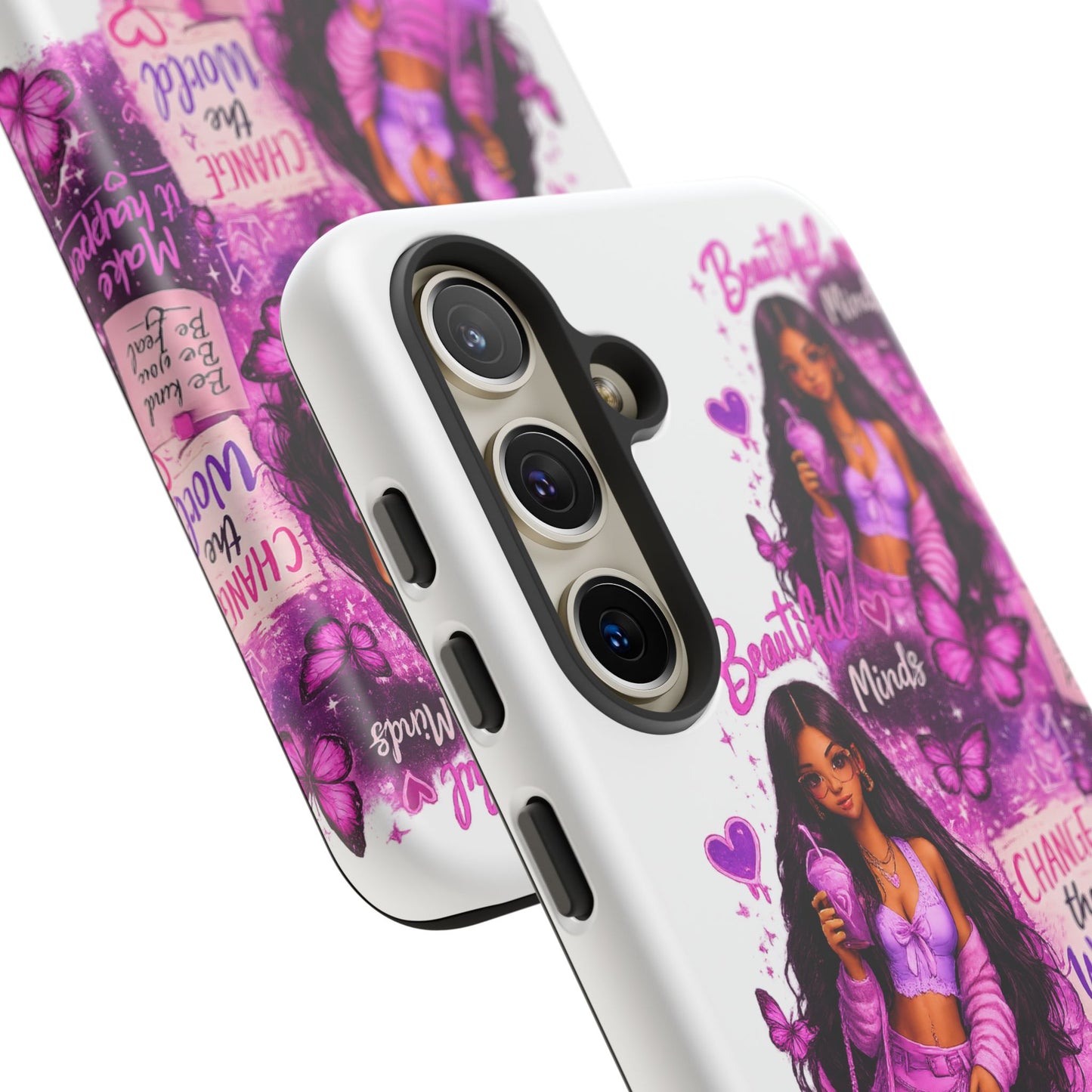 Empowered Girl Phone Case — Pink Butterfly ‘Change the World’ Design