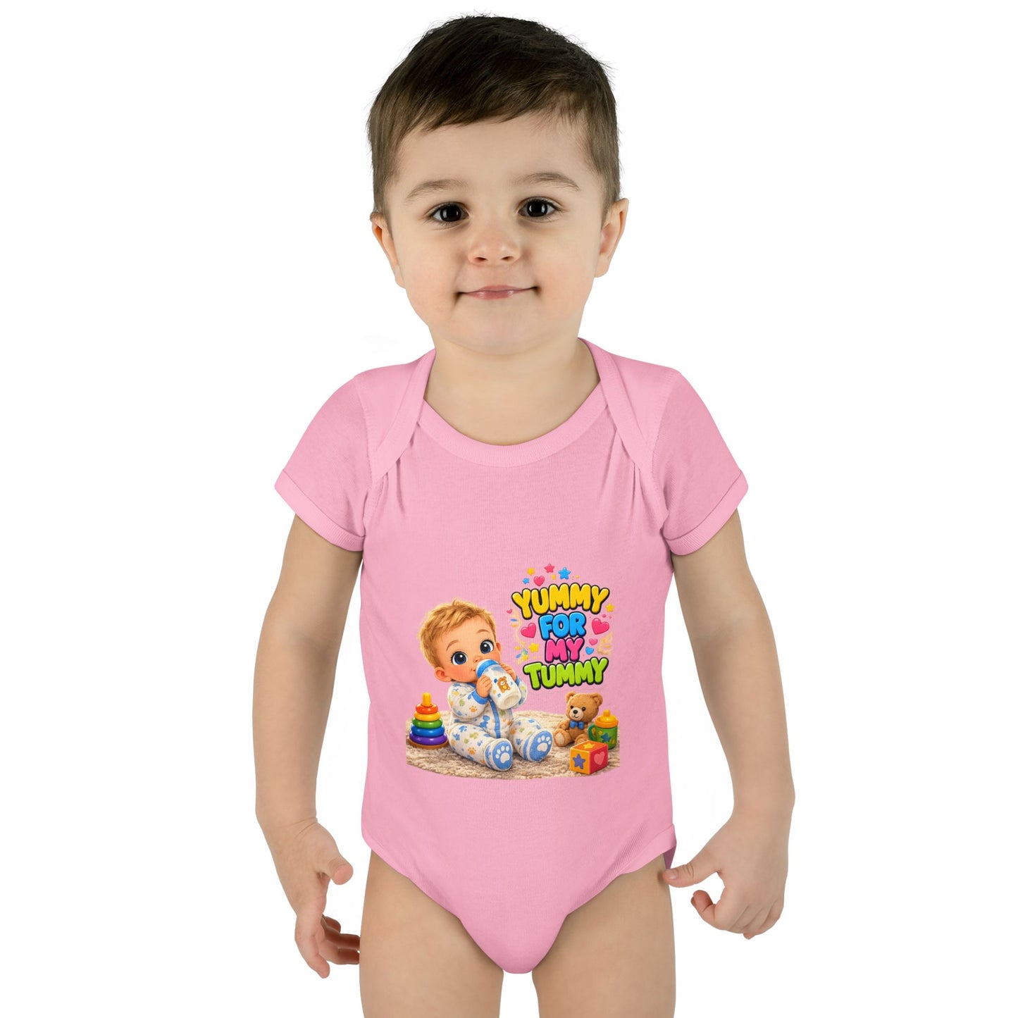 Yummy for My Tummy Baby Bodysuit — Cute Infant Feeding Onesie