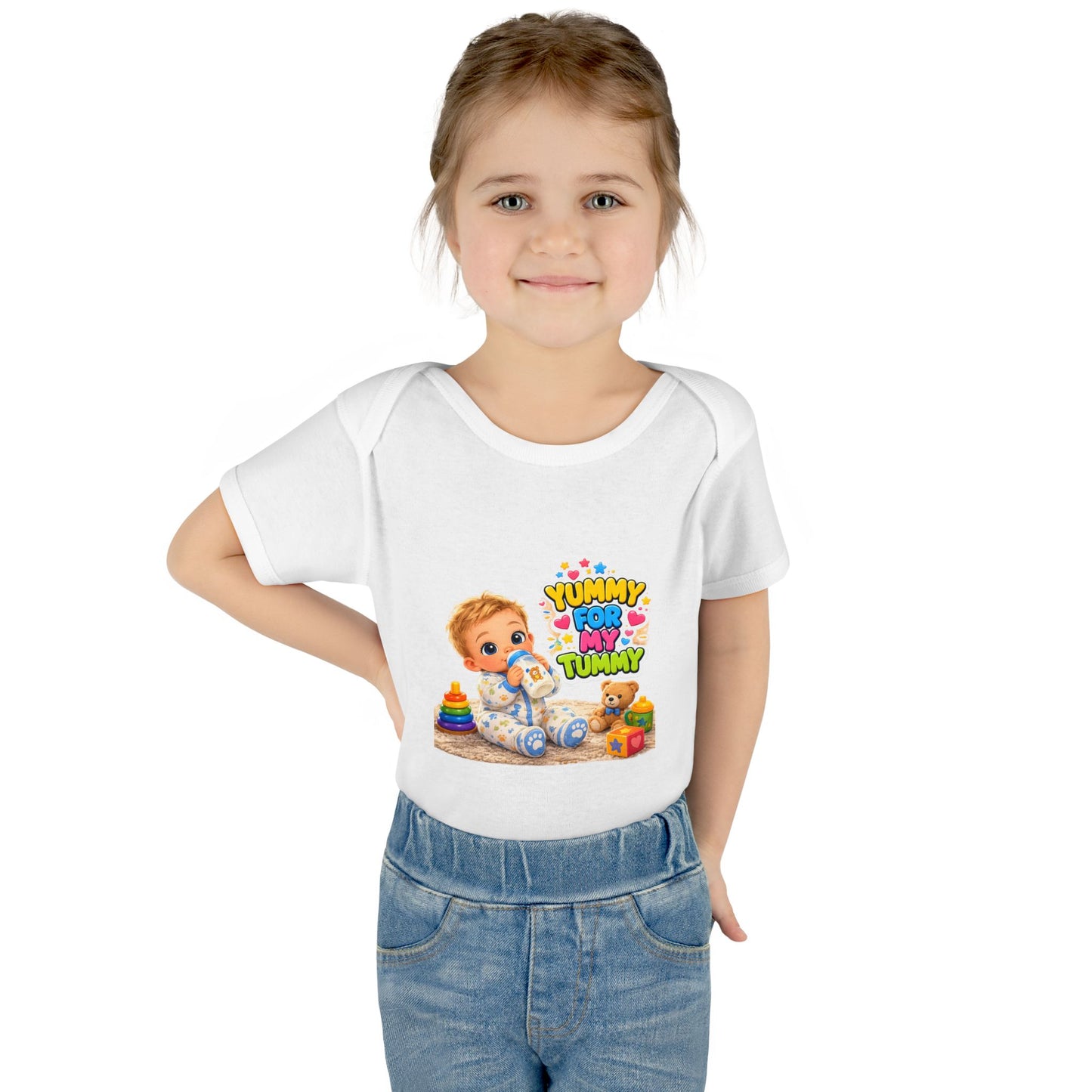 Yummy for My Tummy Baby Bodysuit — Cute Infant Feeding Onesie