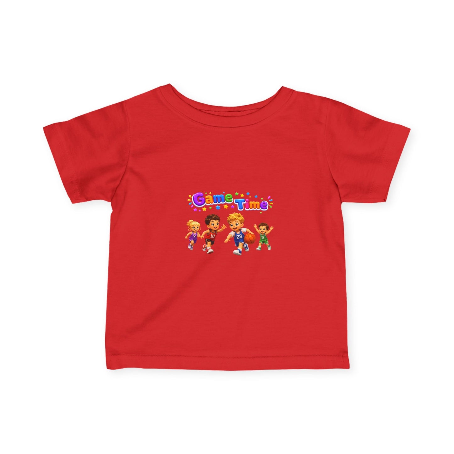Infant Tee — "Game Time" Kids Sports Characters Graphic