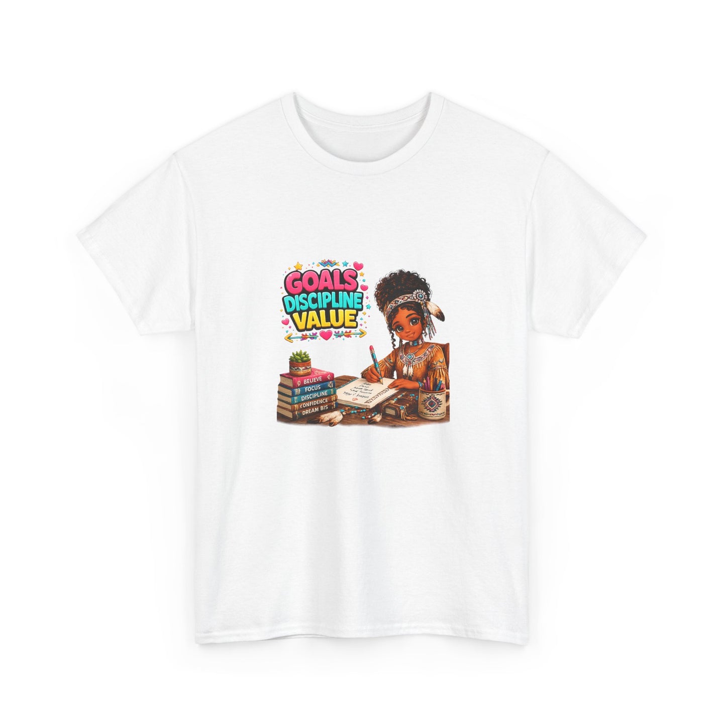 Motivational Study T-Shirt — "Goals, Discipline, Value" Graphic Tee for Students & Learners