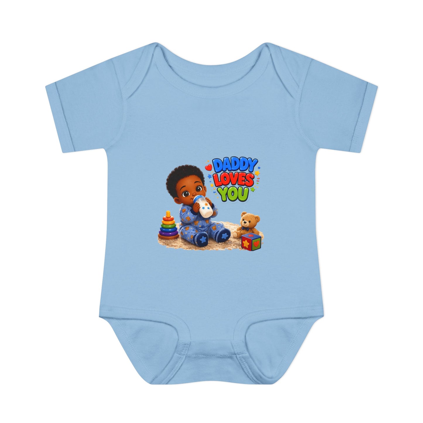 Daddy Loves You Infant Bodysuit — Cute Baby Boy Onesie with Toys Graphic