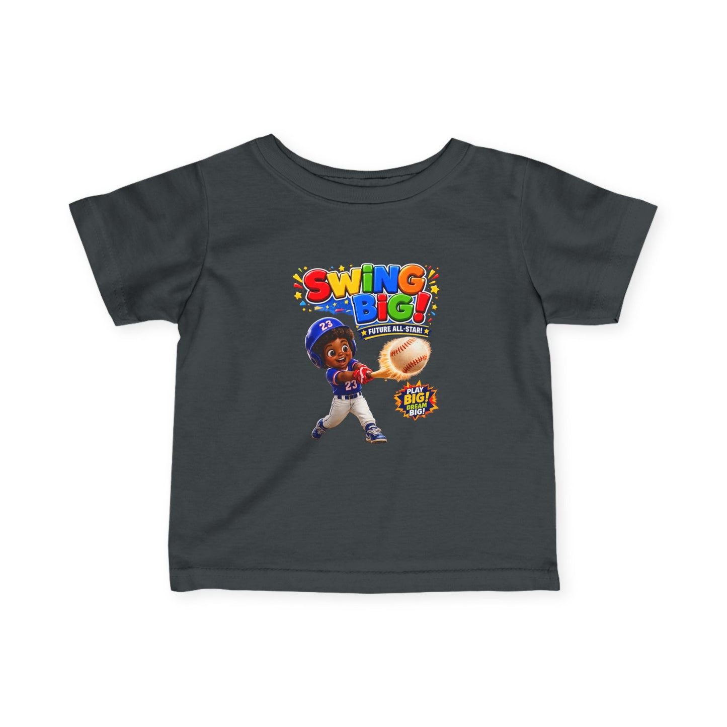Infant Baseball Tee — "Swing Big!" Cute Baby Baseball Player Shirt