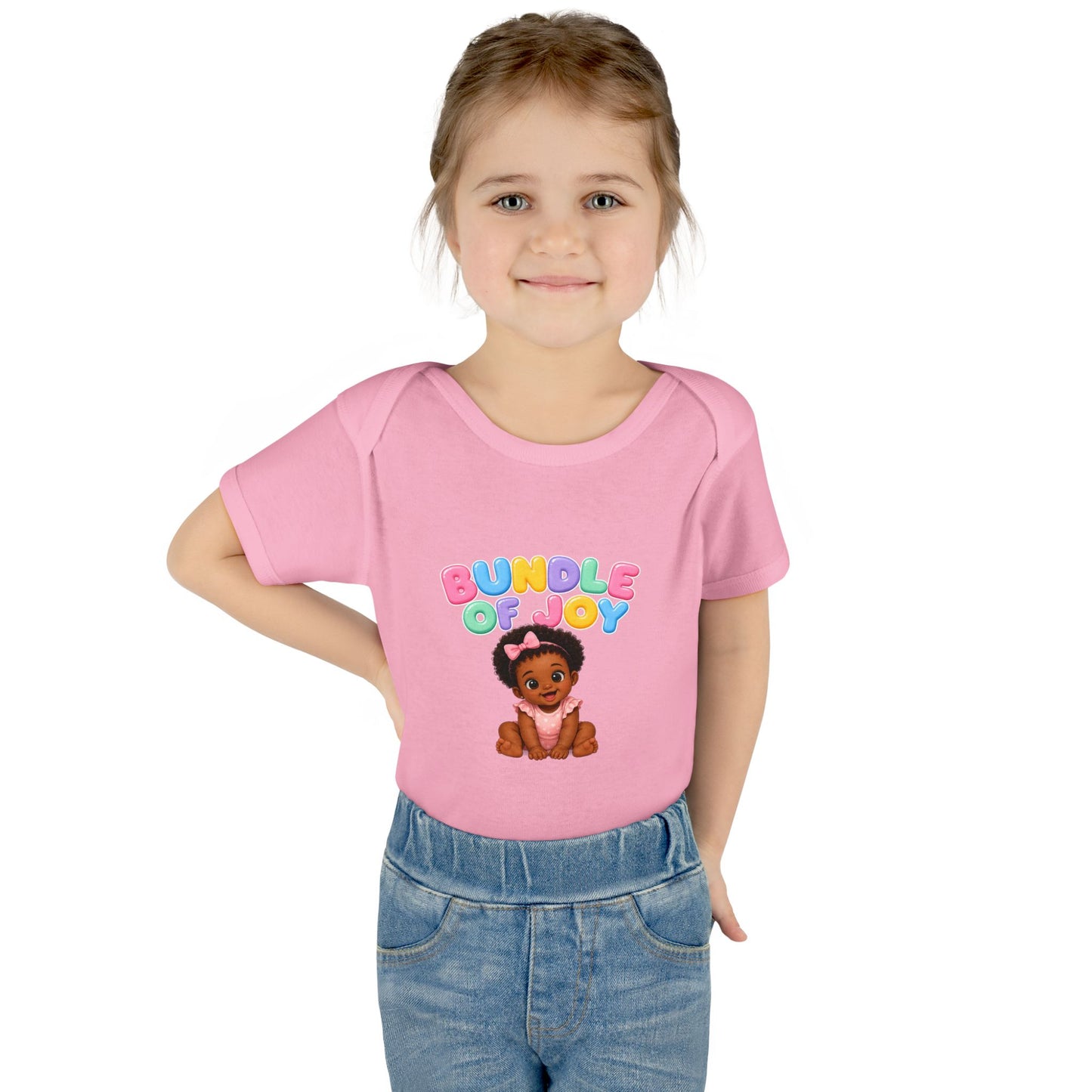 Baby Bodysuit - "Bundle of Joy" Cute African American Baby Graphic