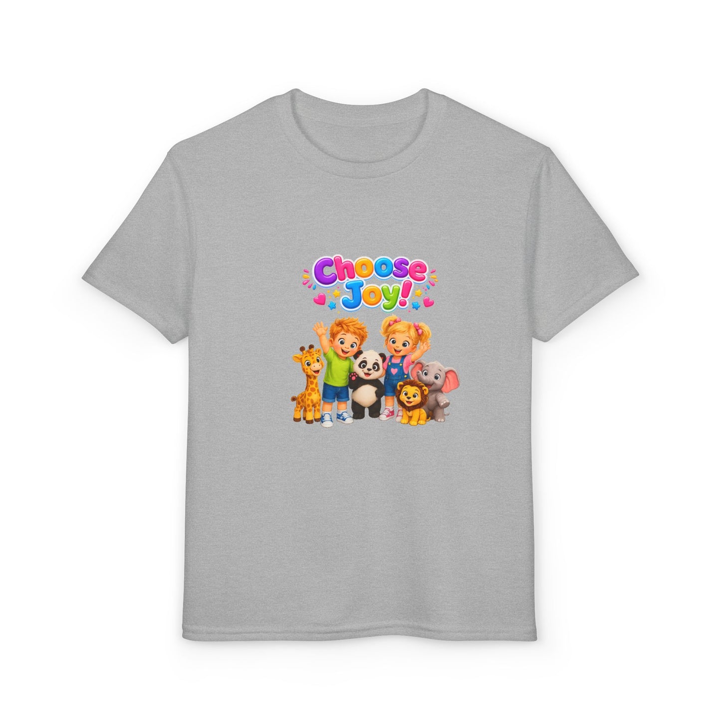 Kids T-Shirt — "Choose Joy" Cute Animal Friends Graphic
