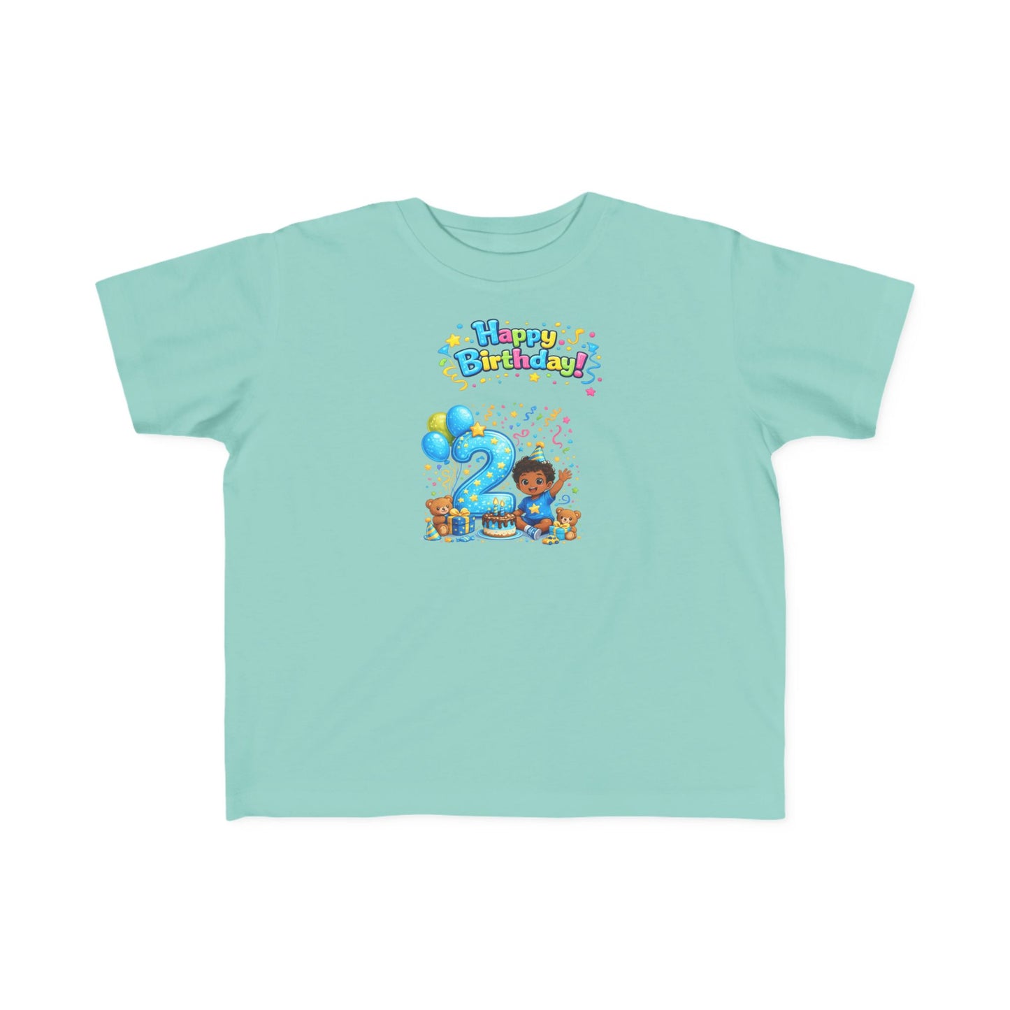 Copy of Copy of Toddler Birthday Tee — "Happy Birthday 2" Girl Balloon Party Shirt