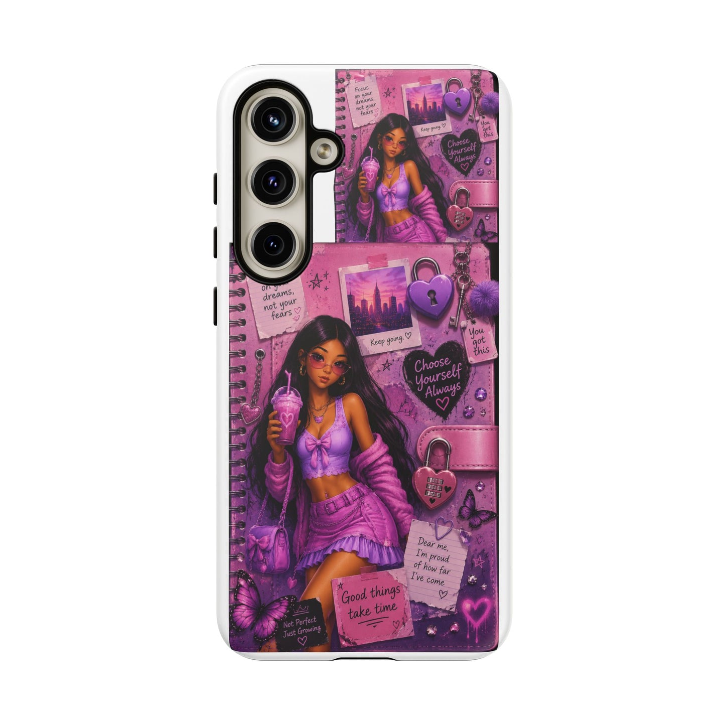 Purple Aesthetic Phone Case — Girl Collage 'Choose Yourself' Design