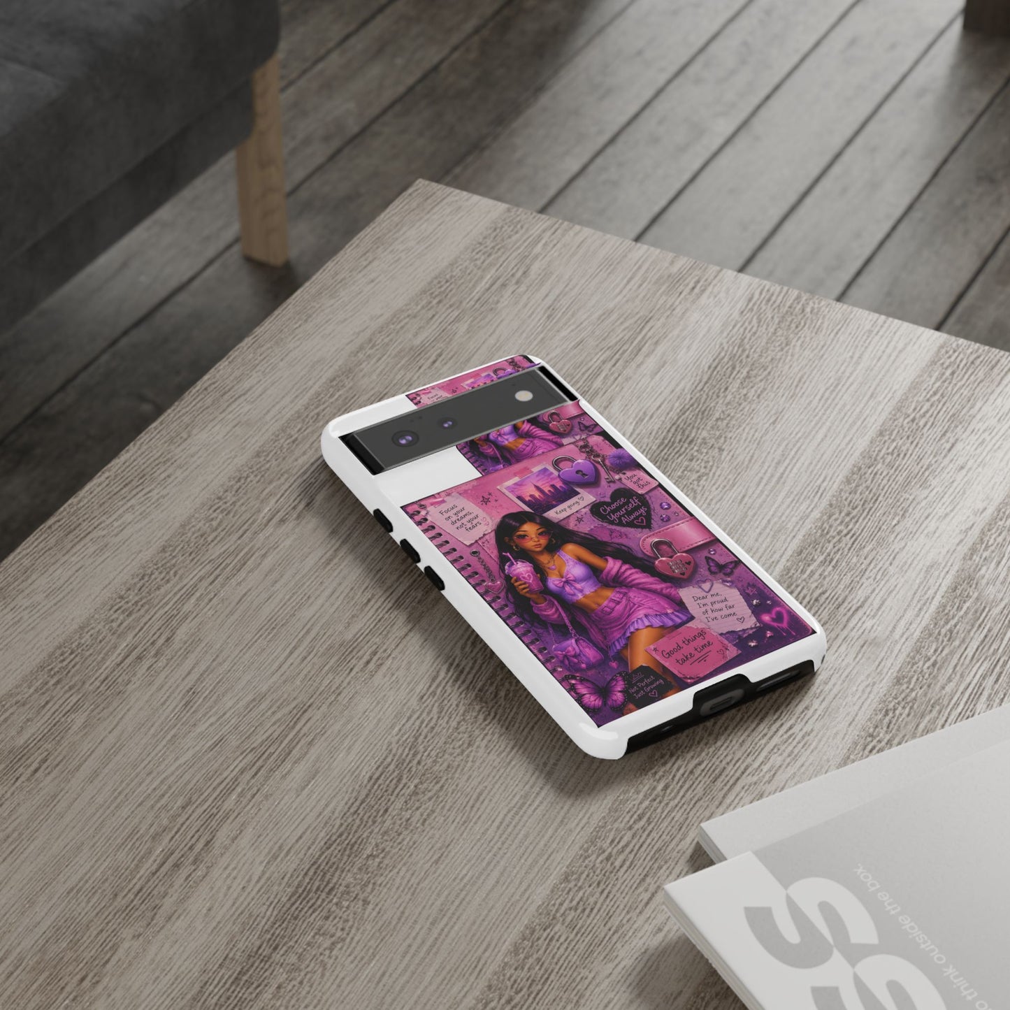 Purple Aesthetic Phone Case — Girl Collage 'Choose Yourself' Design