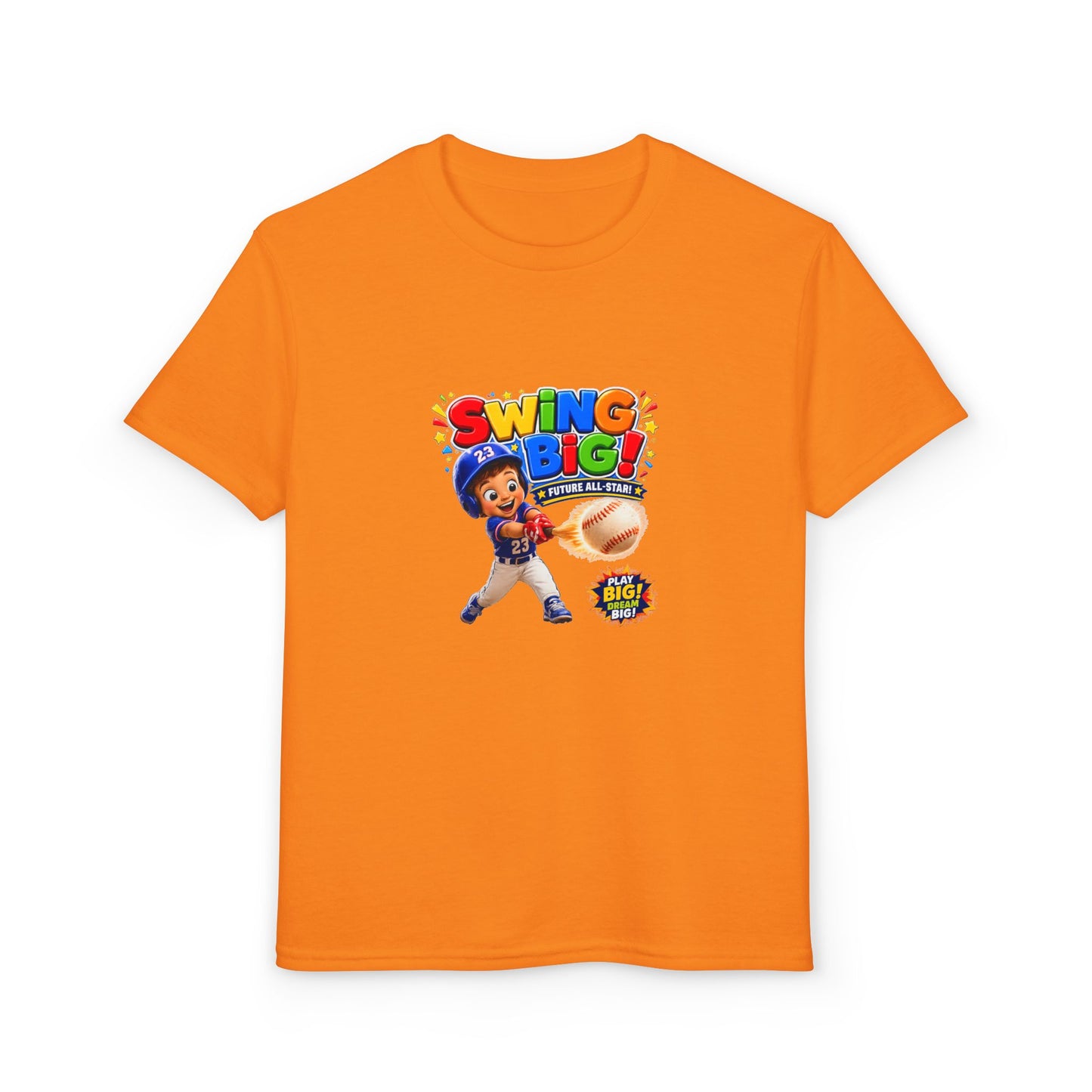 Youth T-Shirt - "SWING BIG!" Baseball Design | Kids Sports Tee