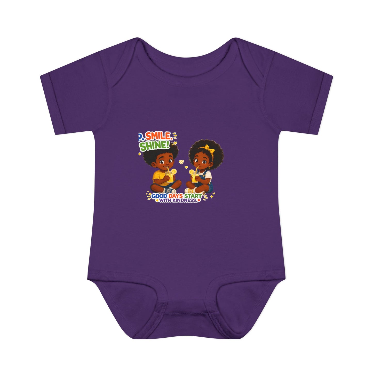 Infant Bodysuit — 'Smile Shine' Cute Baby Onesie with Positive Message