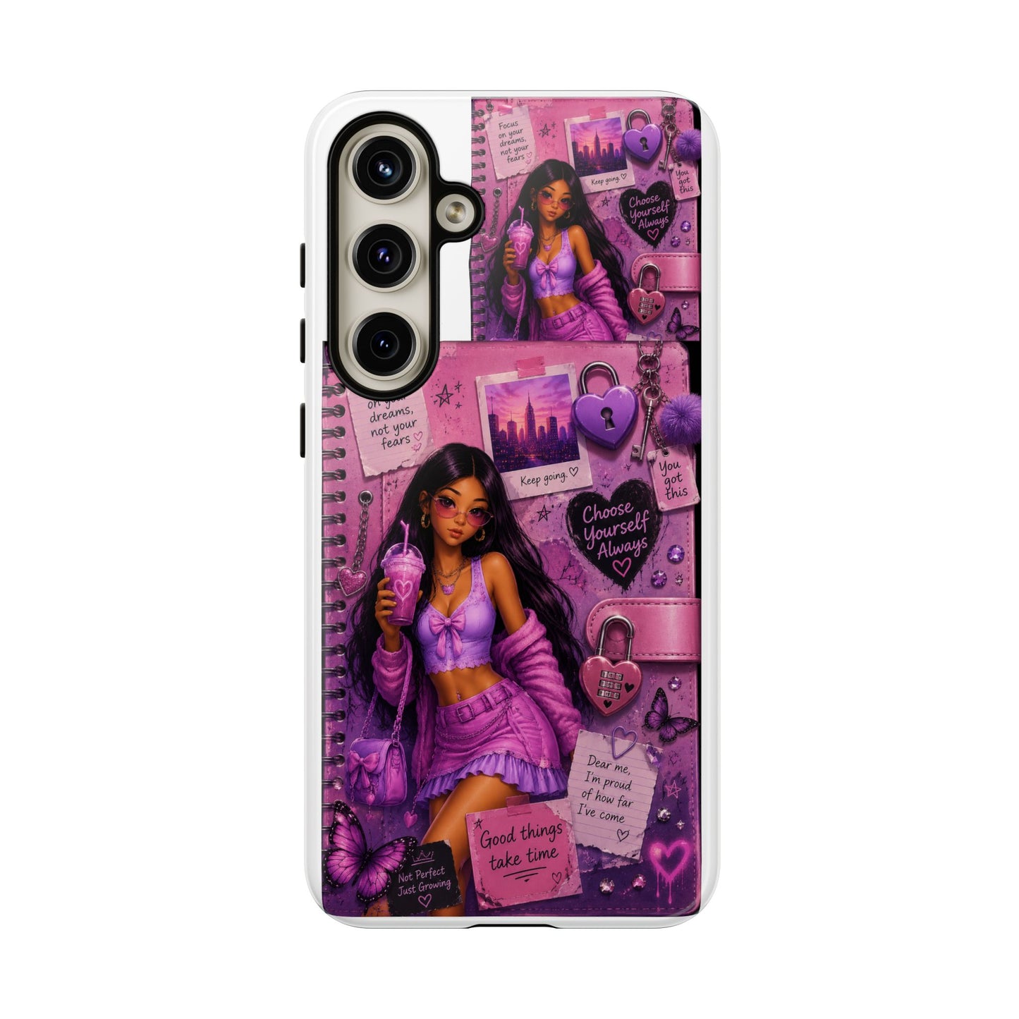 Purple Aesthetic Phone Case — Girl Collage 'Choose Yourself' Design