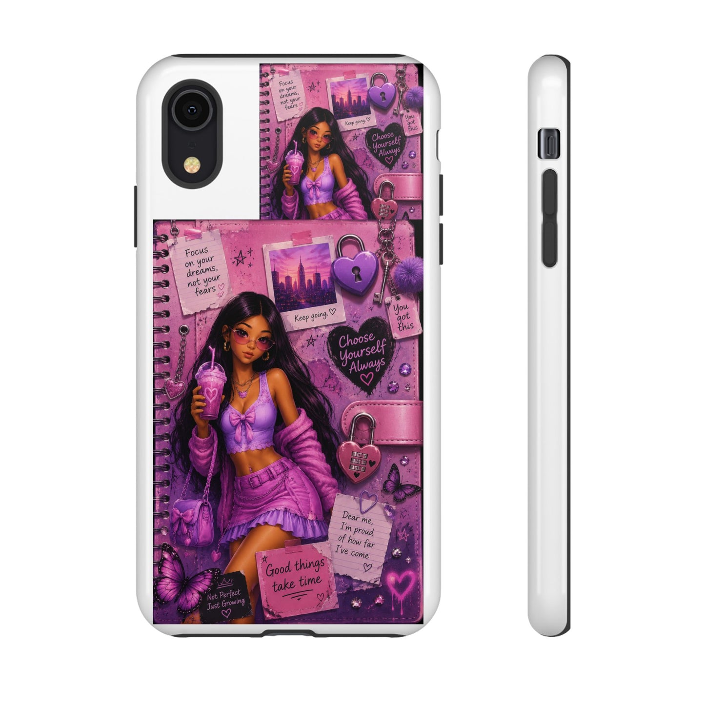 Purple Aesthetic Phone Case — Girl Collage 'Choose Yourself' Design