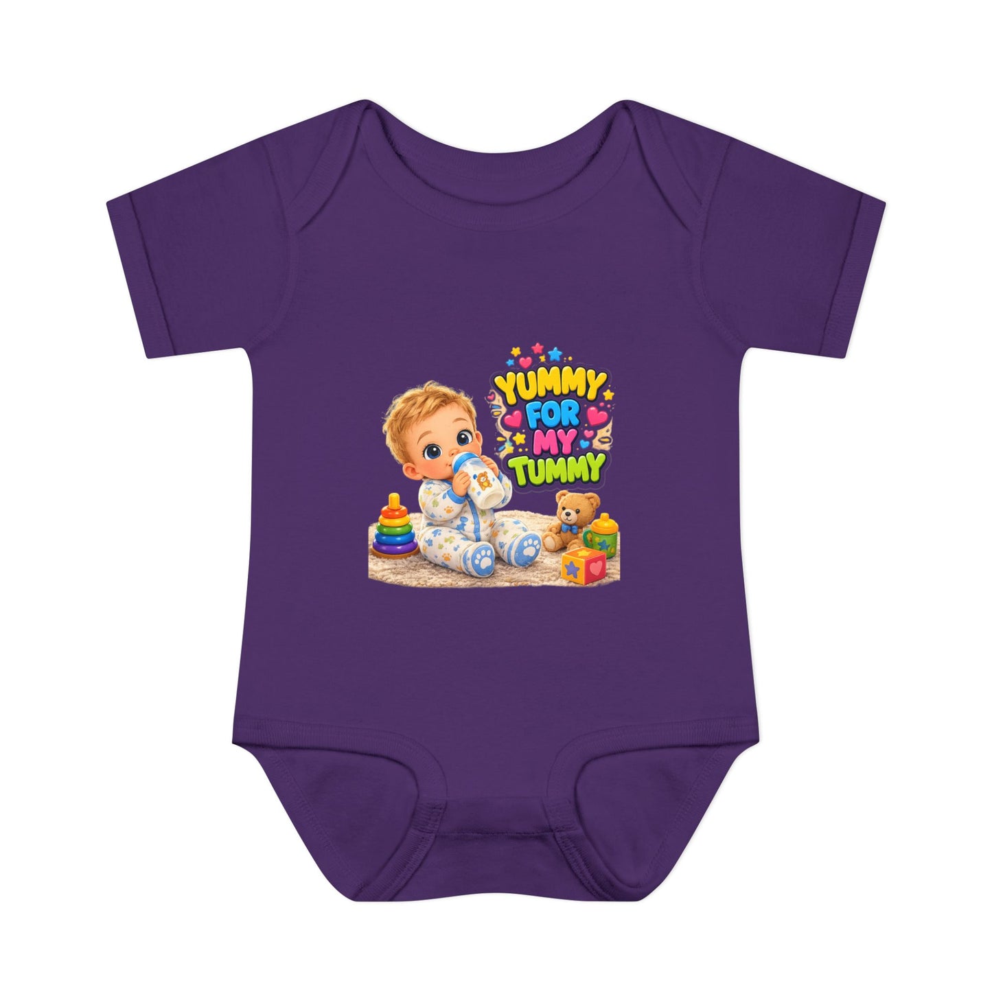Yummy for My Tummy Baby Bodysuit — Cute Infant Feeding Onesie