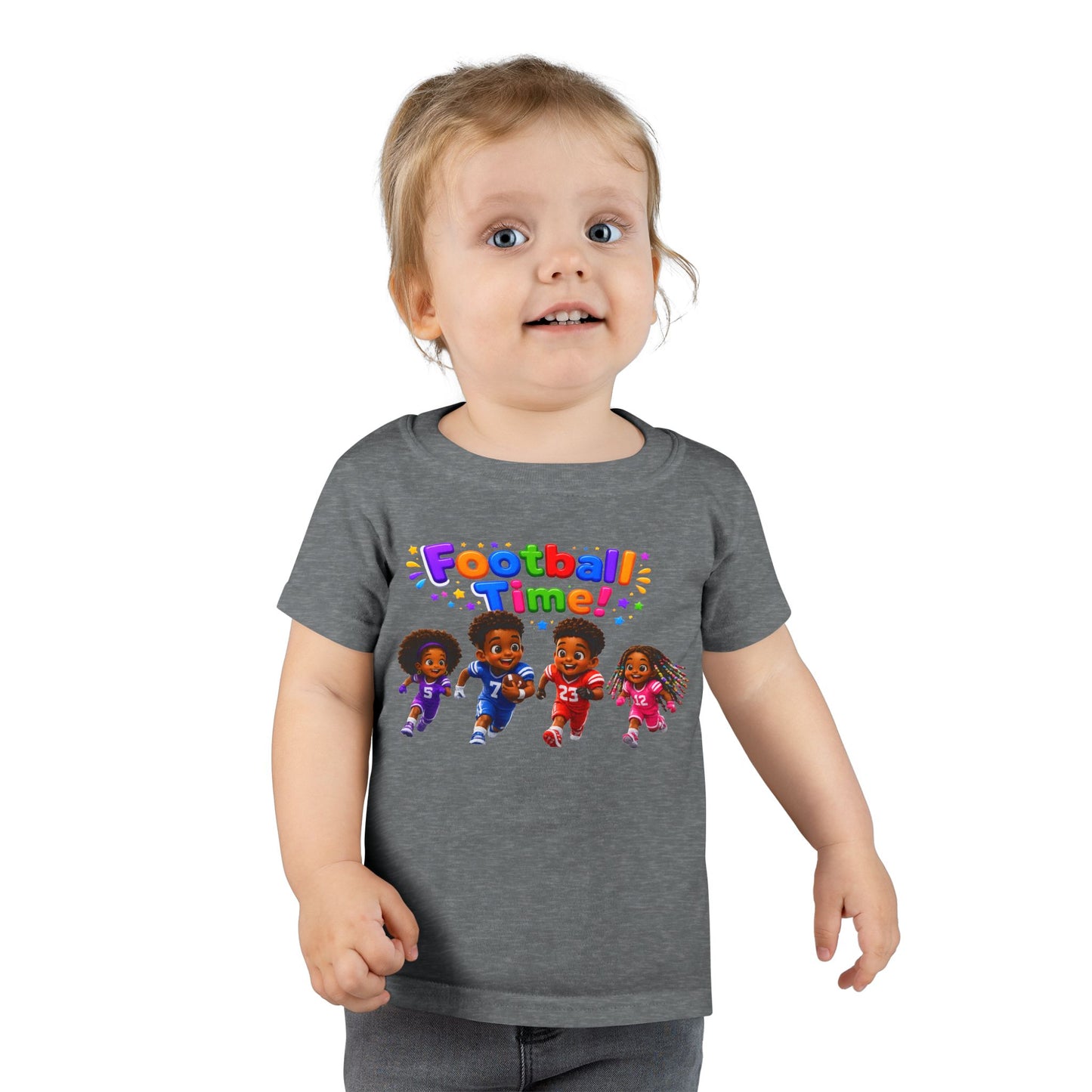 Toddler T-Shirt — "Football Time!" Cute Kids Football Players Graphic Tee