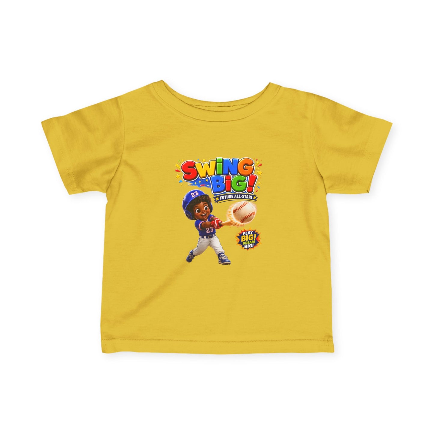Infant Baseball Tee — "Swing Big!" Cute Baby Baseball Player Shirt